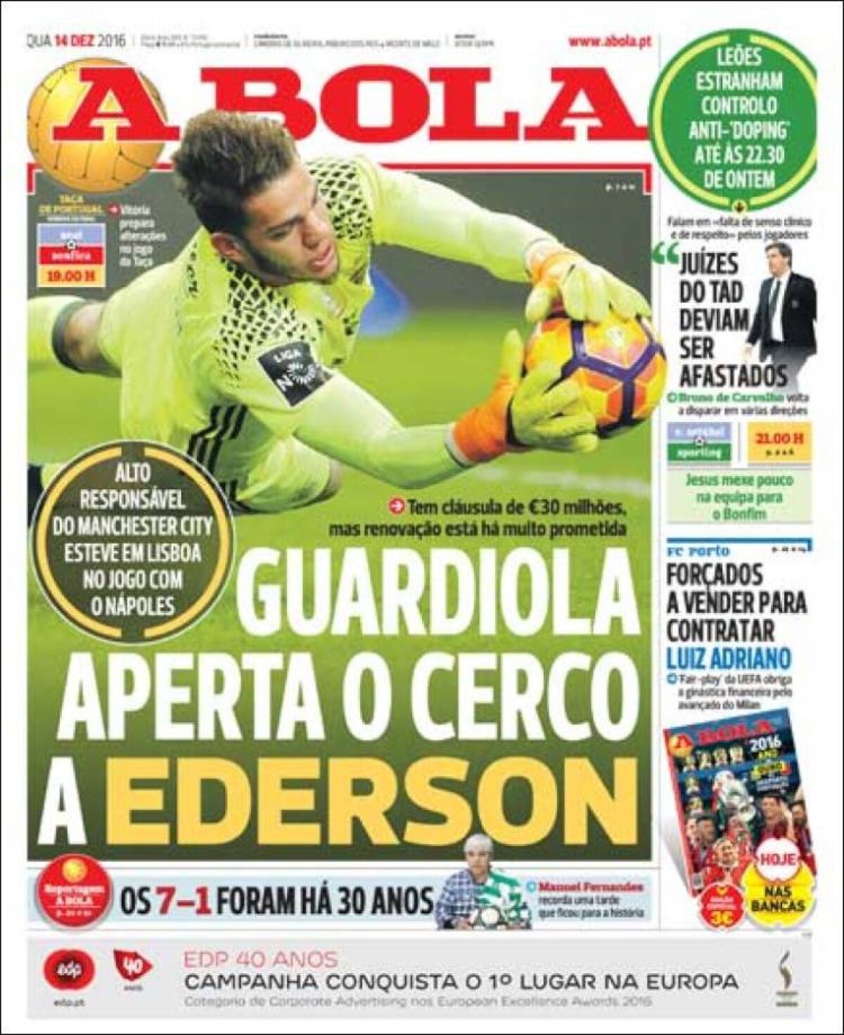 Ce scriu azi ziarele de sport din lume (14 decembrie 2016)