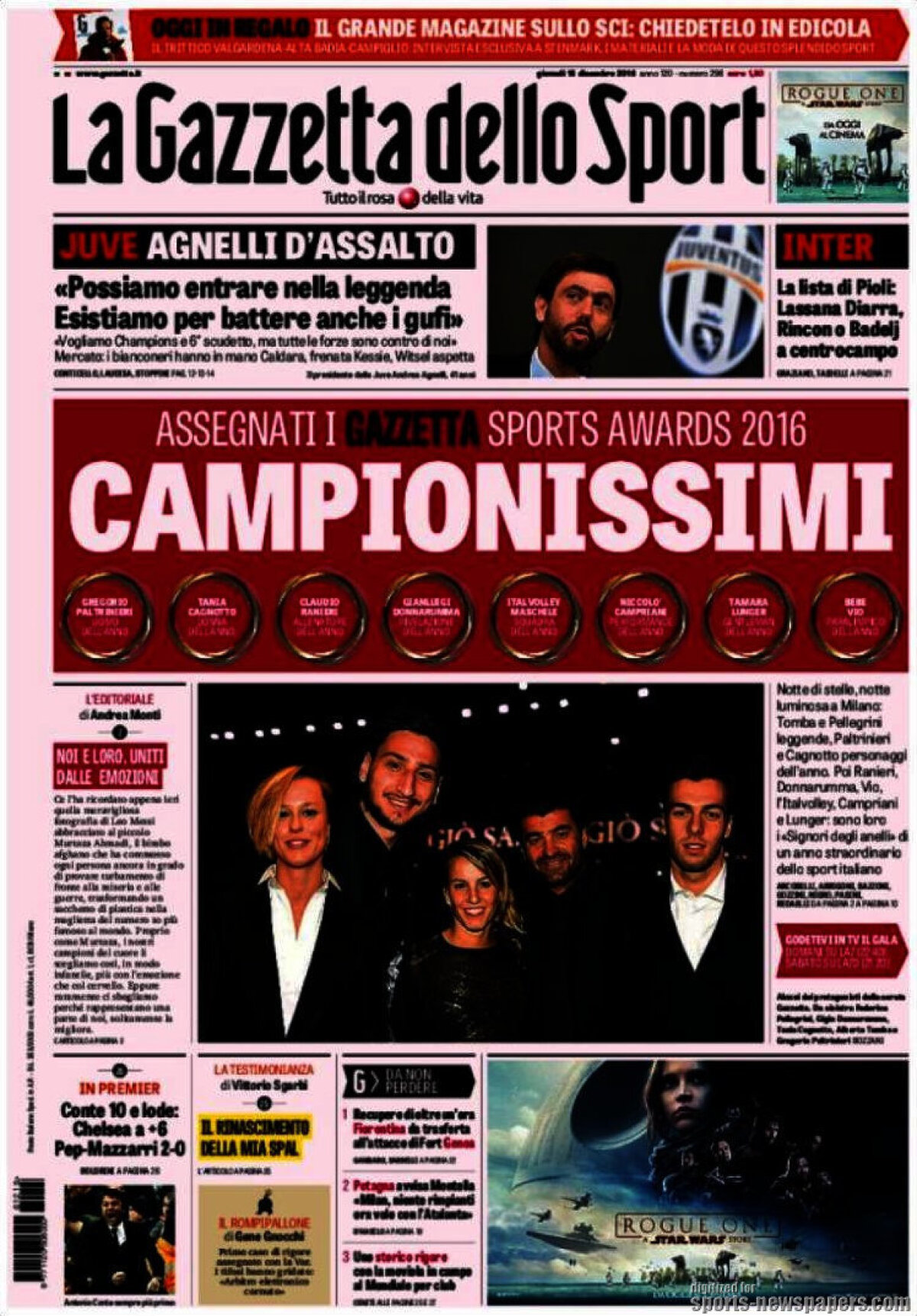 Ce scriu azi ziarele de sport din lume (15 decembrie 2016)