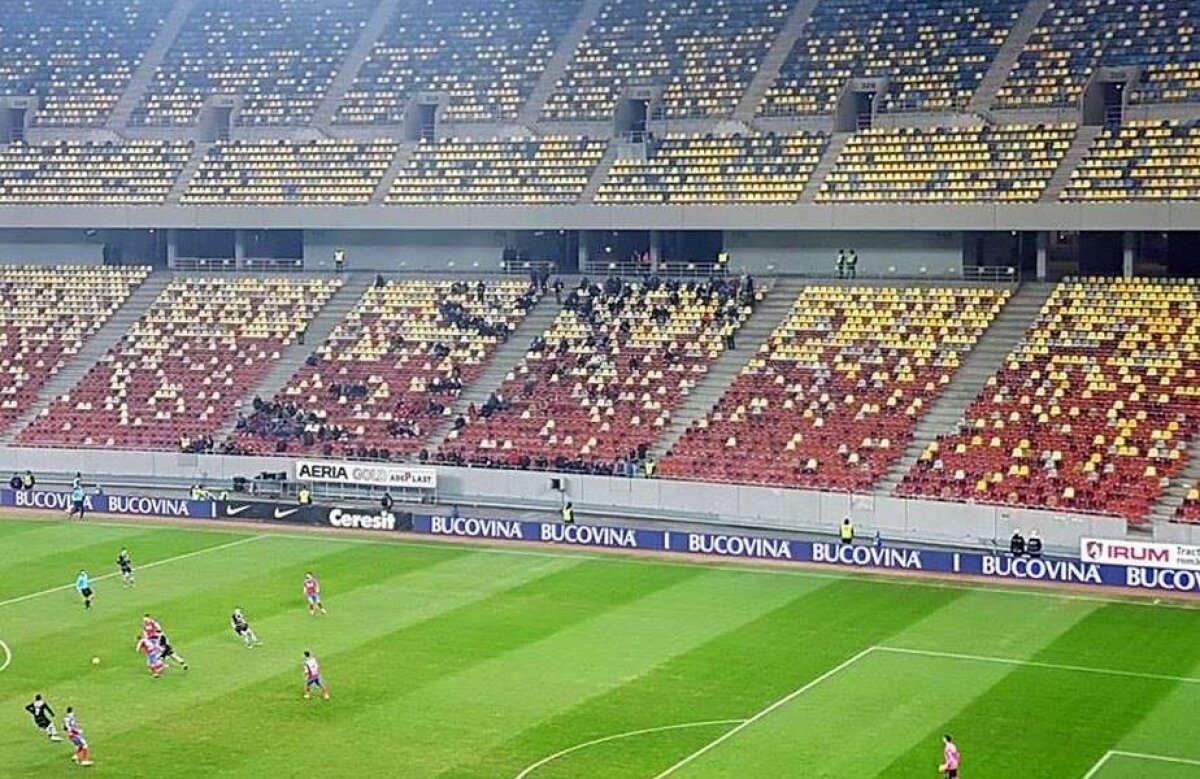 FOTO și VIDEO Record negativ de asistență în istoria Stelei! » Reporterul Gazetei a putut număra spectatorii la Steaua - ACS Poli