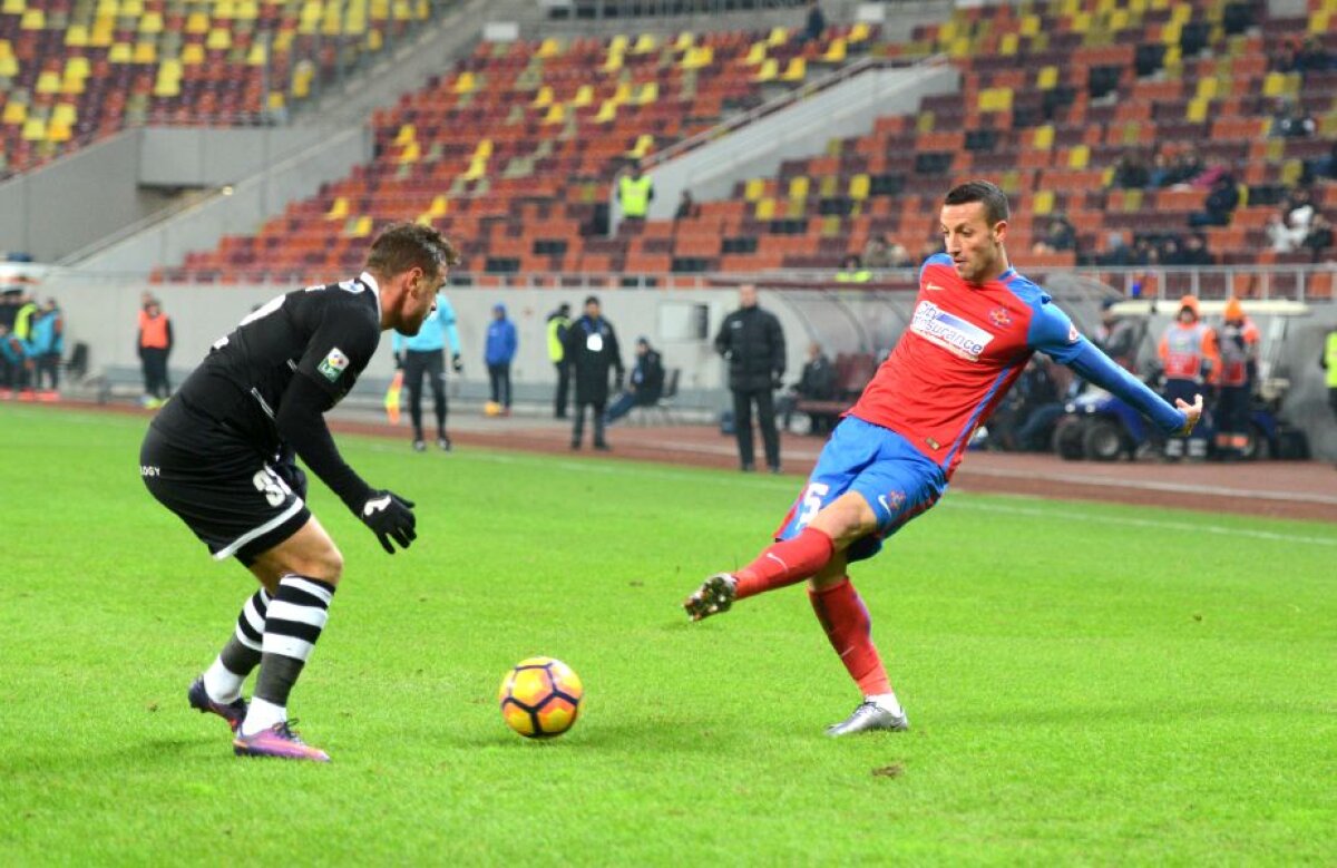 FOTO și VIDEO Chin și cu lanterna » Părăsită de suporteri, Steaua a învins-o cu emoții pe ultima clasată 