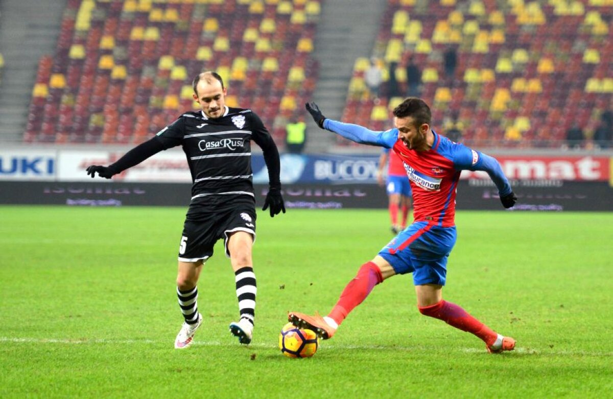 FOTO și VIDEO Chin și cu lanterna » Părăsită de suporteri, Steaua a învins-o cu emoții pe ultima clasată 