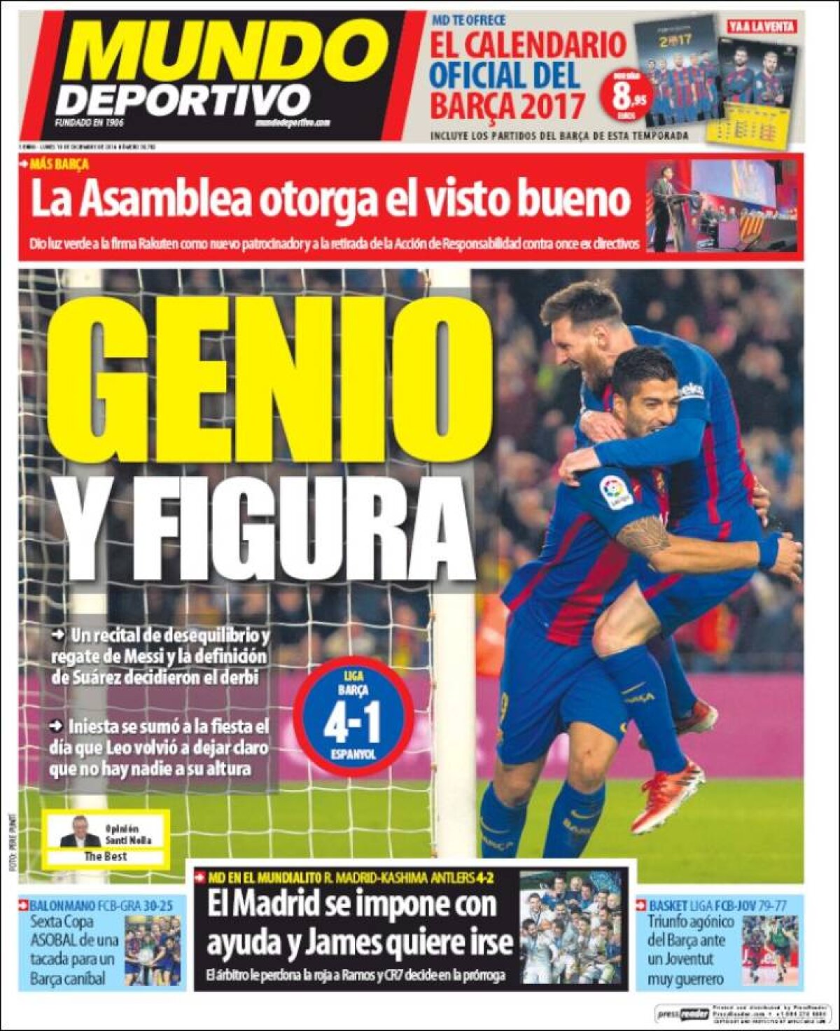 Ce scriu azi ziarele de sport din lume (19 decembrie 2016)