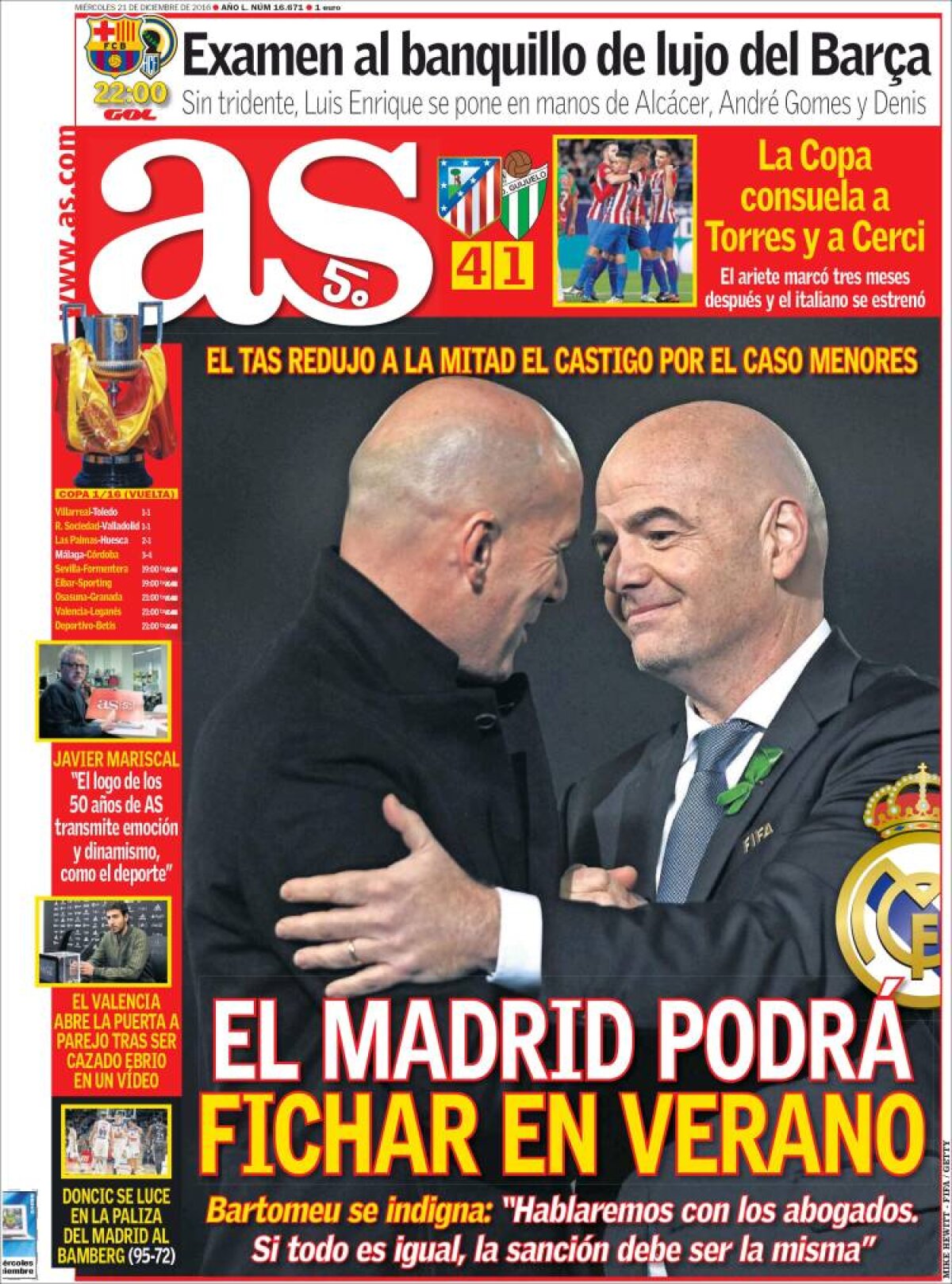 Ce scriu azi ziarele de sport din lume (21 decembrie 2016)