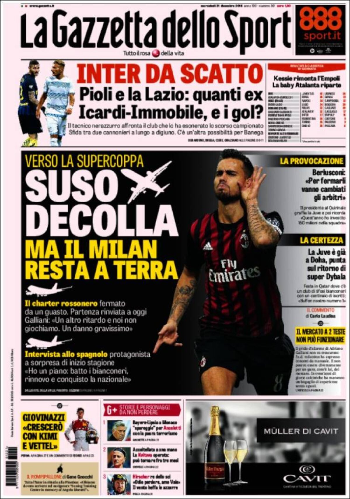 Ce scriu azi ziarele de sport din lume (21 decembrie 2016)