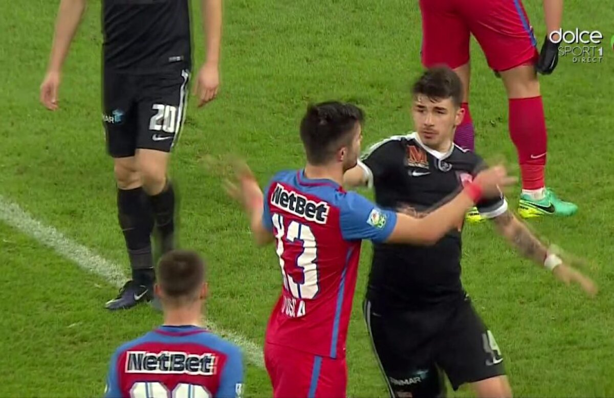 FOTO Momente tensionate la derby! Tamaş i-a băgat mâna în gât unui dinamovist