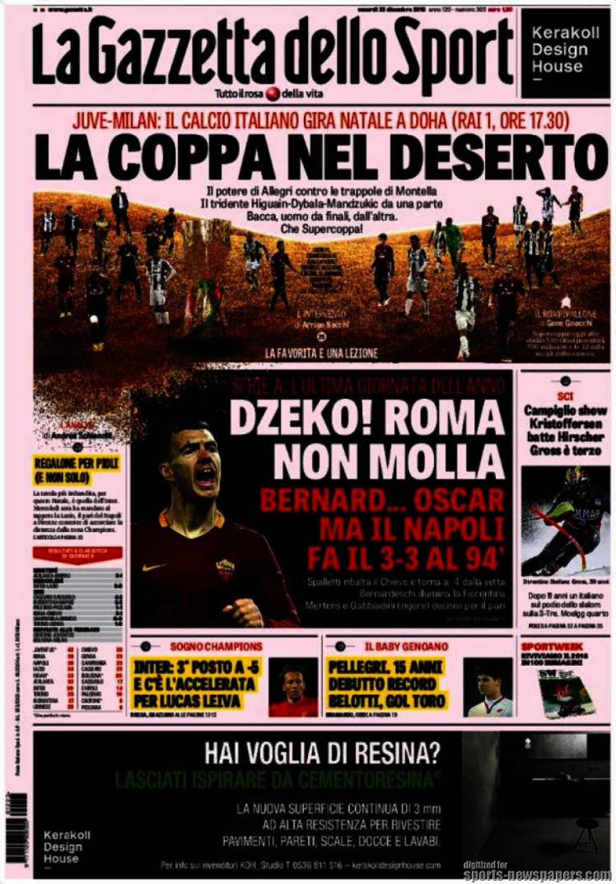 Ce scriu azi ziarele de sport din lume (23 decembrie 2016)