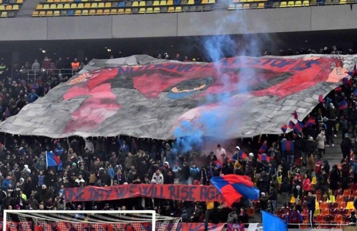 FOTO Steliștii nu s-au înghesuit la derby, dar au fost puși pe ironii! Trei mesaje prin care i-au atacat pe "câini"