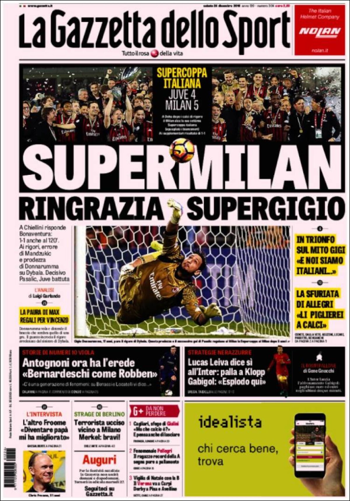 Ce scriu azi ziarele de sport din lume (24 decembrie 2016)