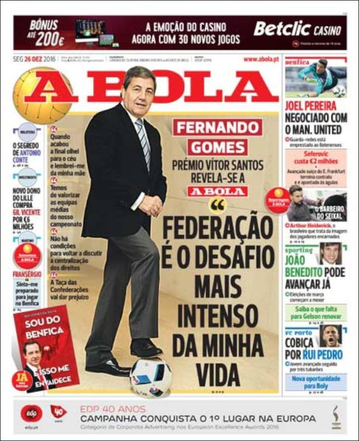 Ce scriu azi ziarele de sport din lume (26 decembrie 2016)