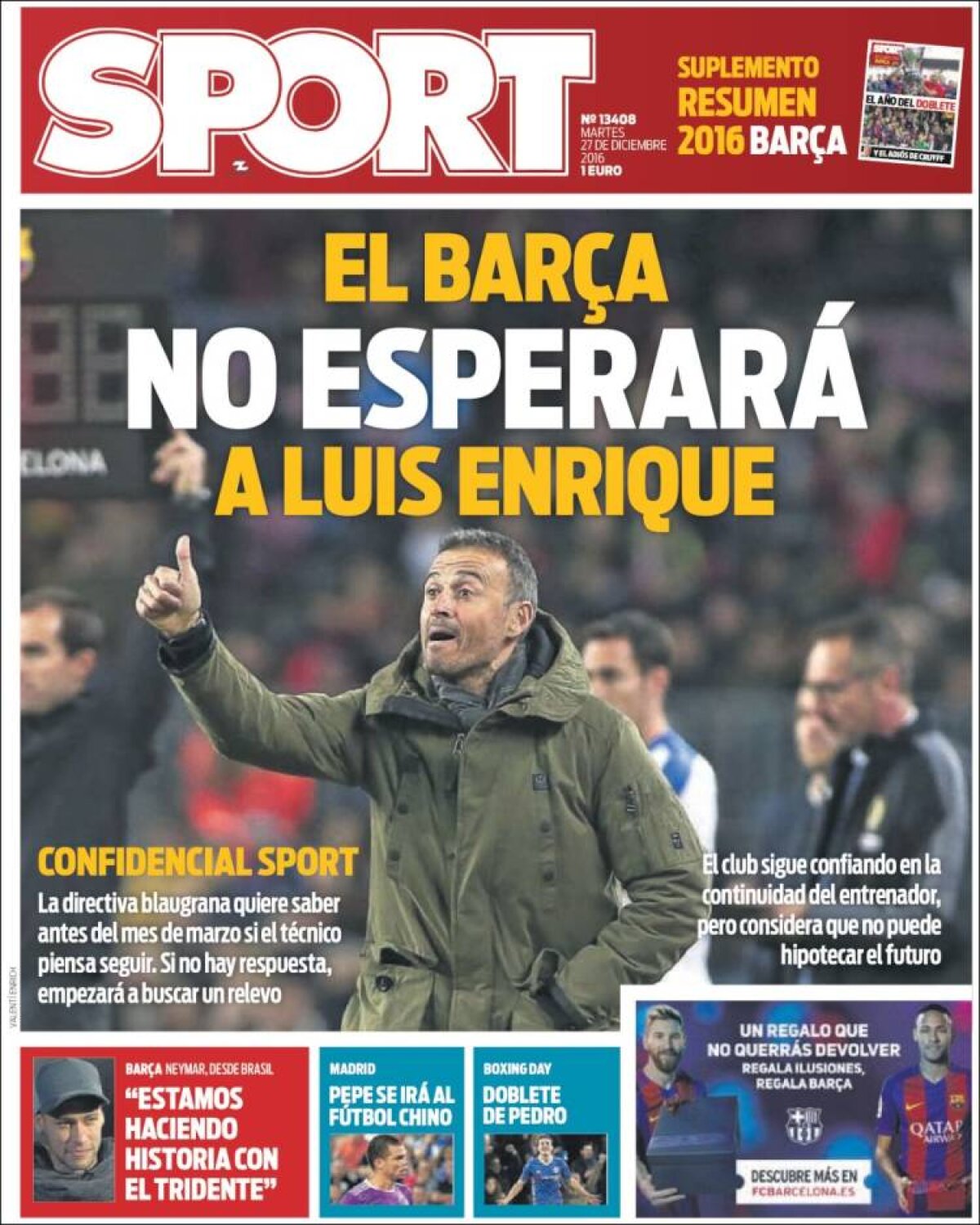 Ce scriu azi ziarele de sport din lume (27 decembrie 2016)