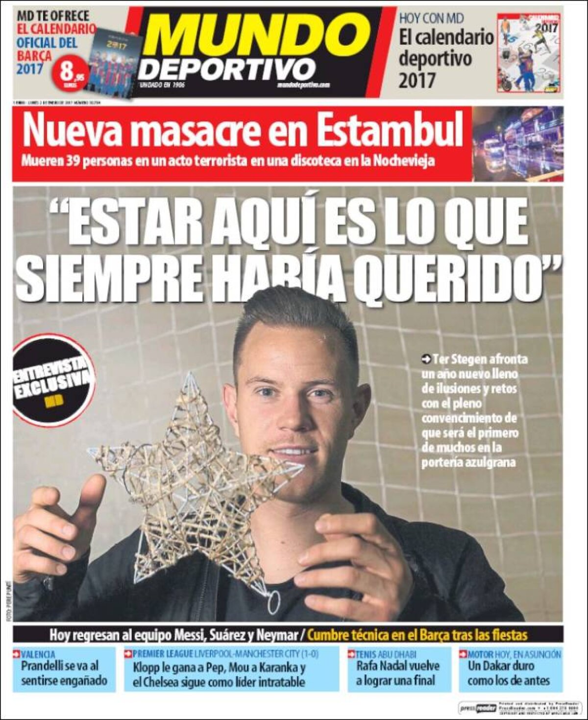 Ce scriu azi ziarele de sport din lume (2 ianuarie 2017)