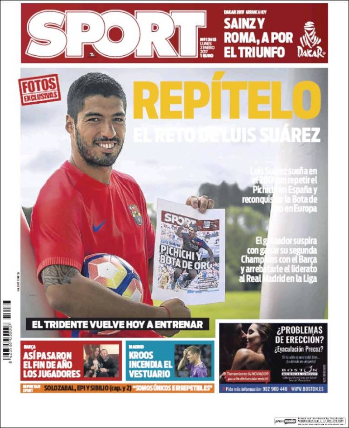 Ce scriu azi ziarele de sport din lume (2 ianuarie 2017)