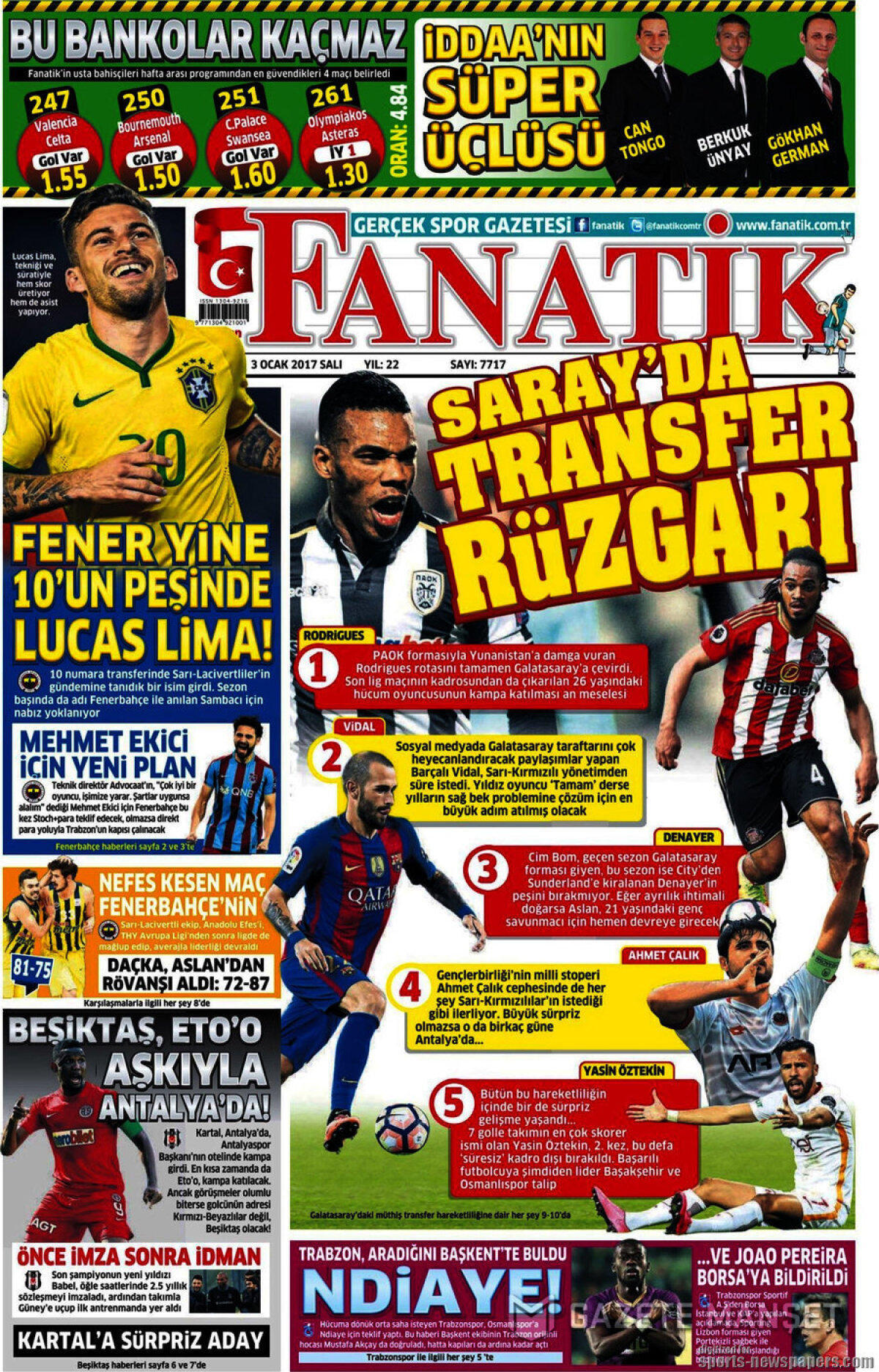 Ce scriu azi ziarele de sport din lume (3 ianuarie 2017)