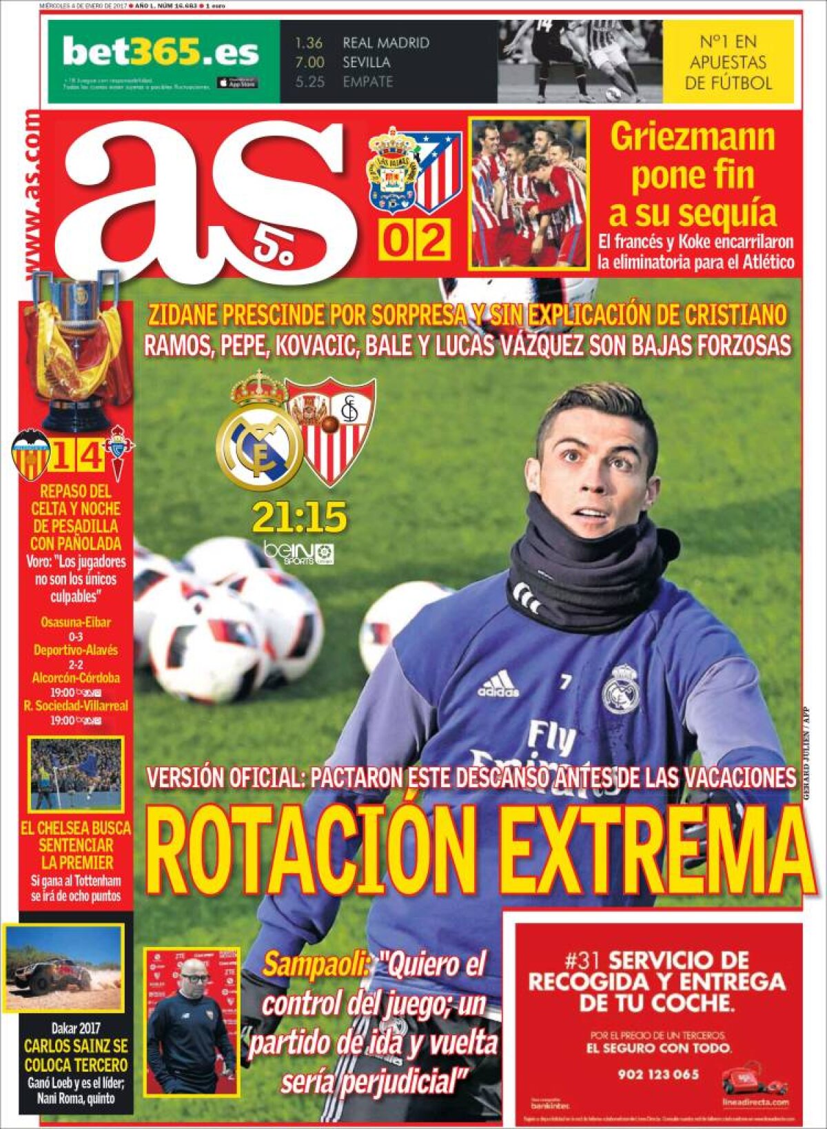 Ce scriu azi ziarele de sport din lume (4 ianuarie 2017)