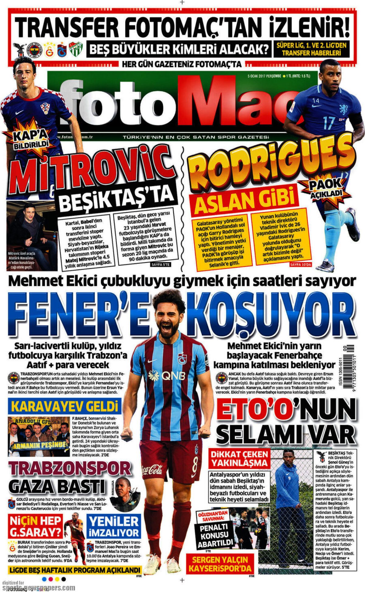 Ce scriu azi ziarele de sport din lume (5 ianuarie 2017)