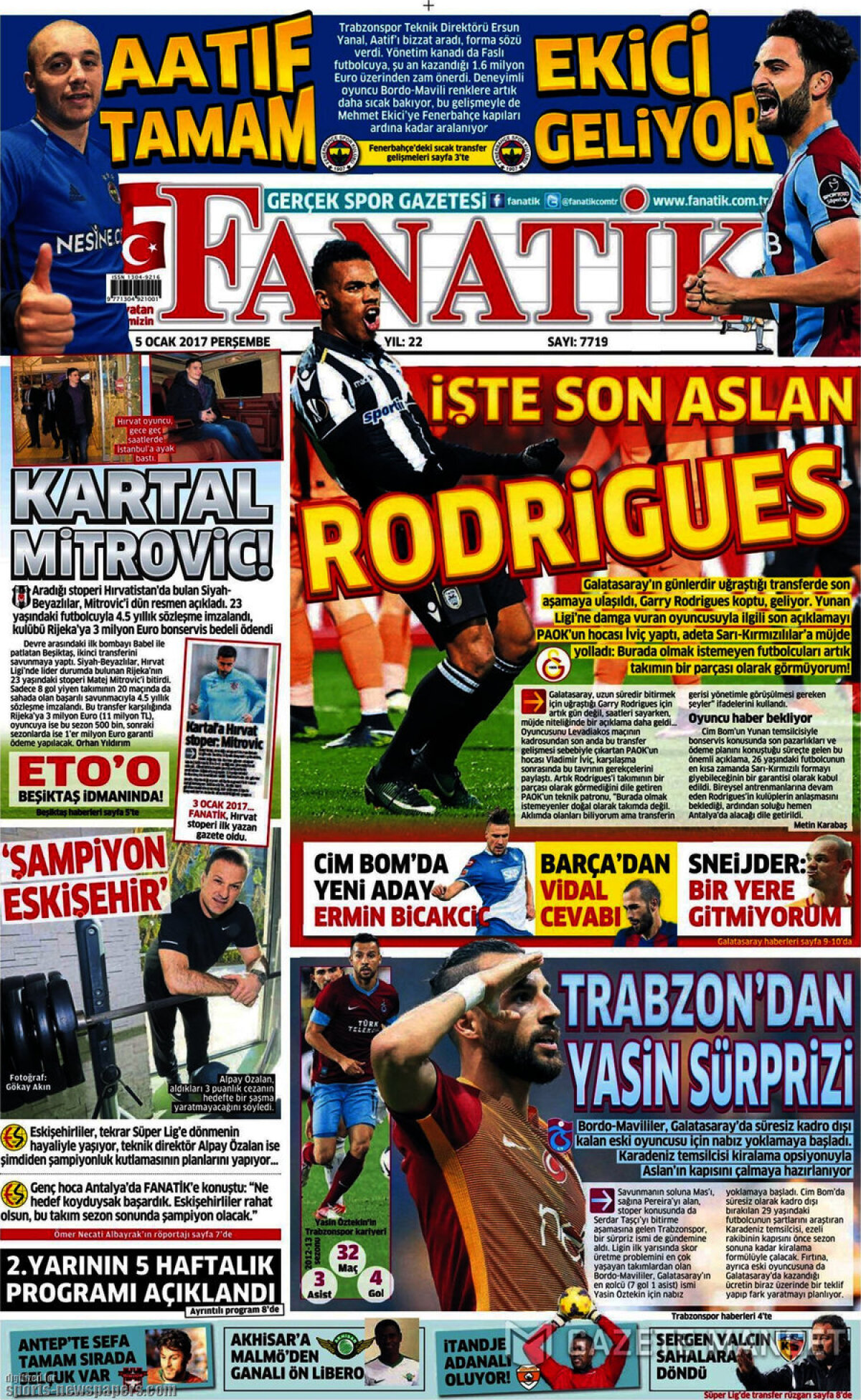 Ce scriu azi ziarele de sport din lume (5 ianuarie 2017)