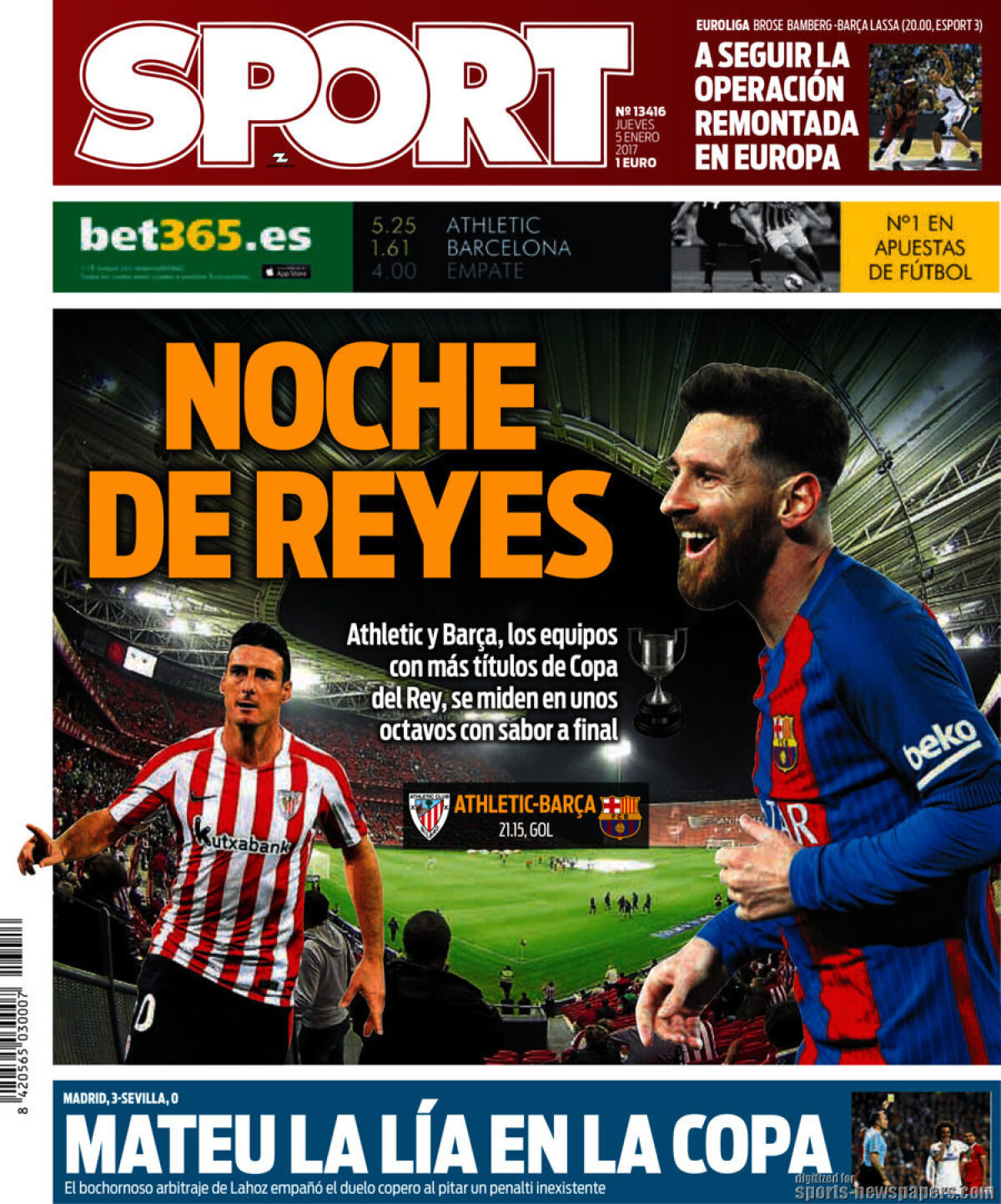 Ce scriu azi ziarele de sport din lume (5 ianuarie 2017)