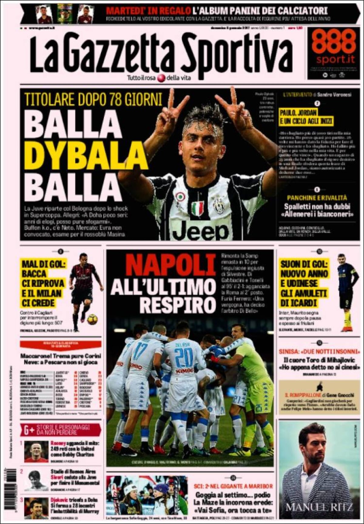 Ce scriu azi ziarele de sport din lume (8 ianuarie 2017)