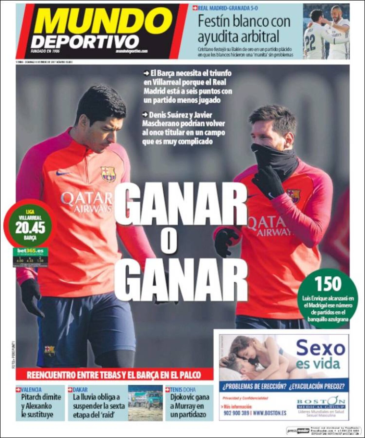 Ce scriu azi ziarele de sport din lume (8 ianuarie 2017)