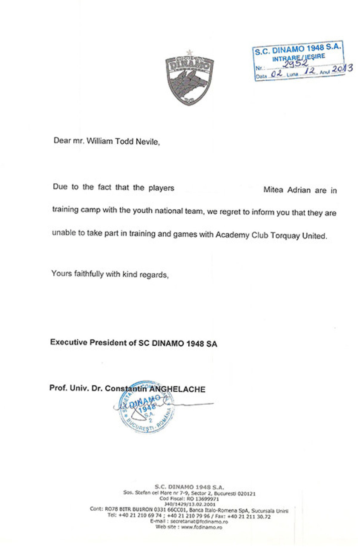 EXCLUSIV Acuze dure către conducerea lui Dinamo » Un jucător povestește cum a fost umilit în "Ștefan cel Mare": "I-am spus și lui Rednic. Am fost scârbit" » Reacția șefilor