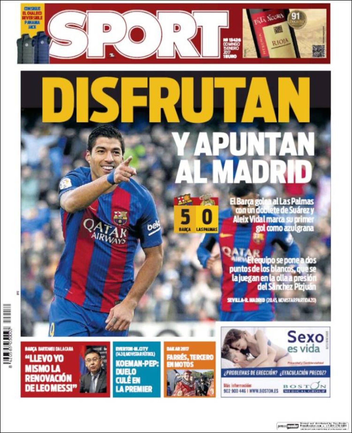 Ce scriu azi ziarele de sport din lume (15 ianuarie 2017)