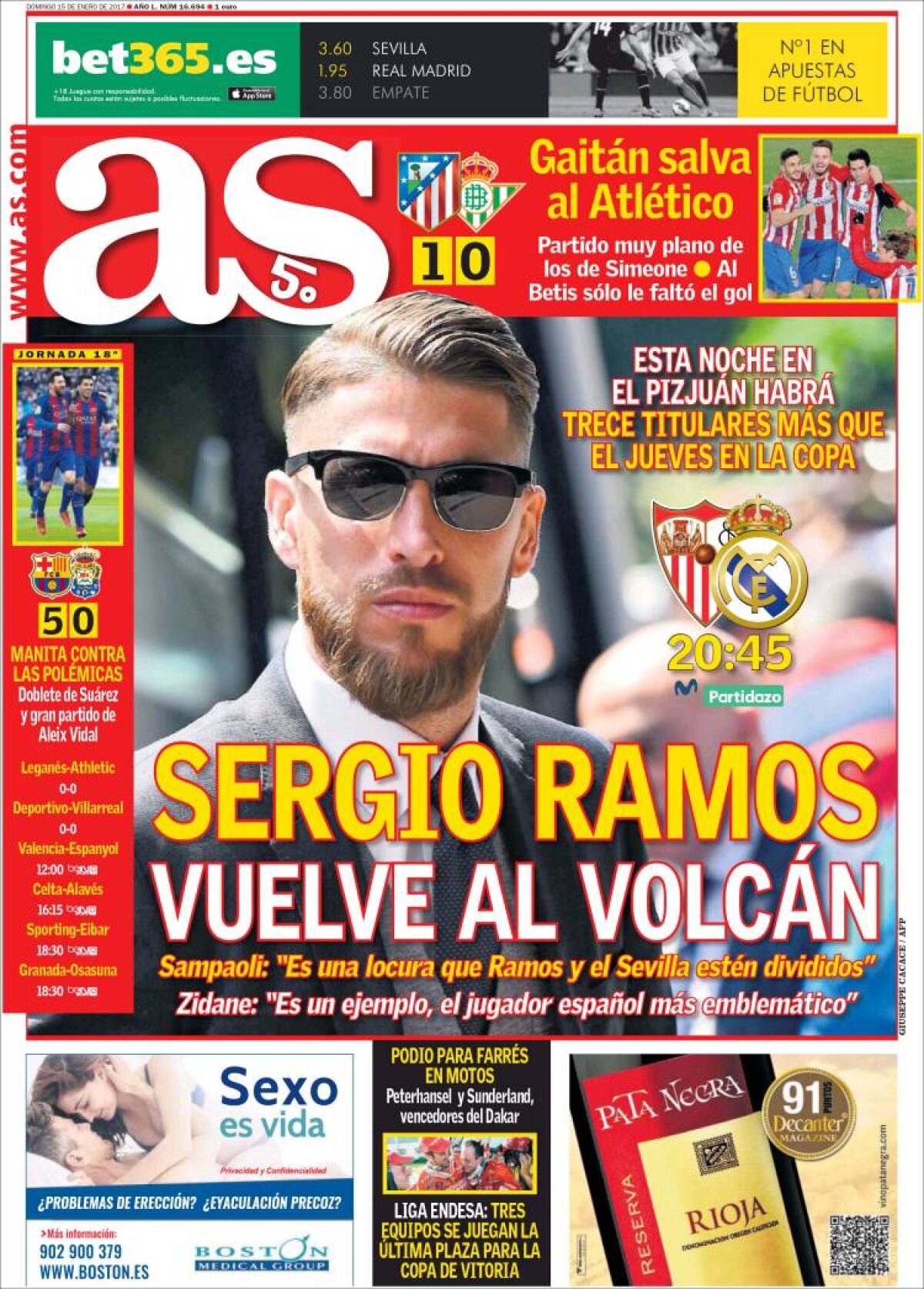 Ce scriu azi ziarele de sport din lume (15 ianuarie 2017)