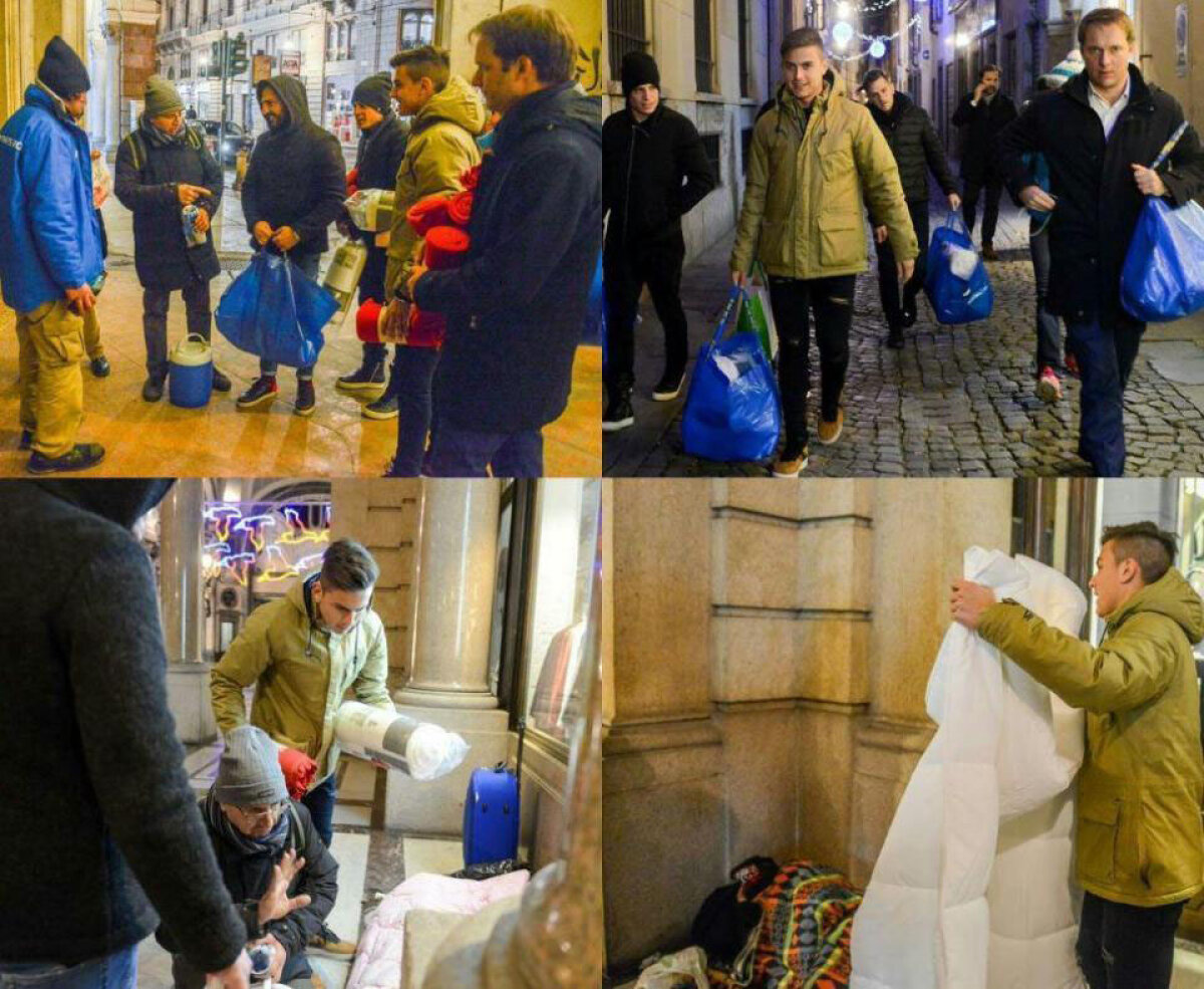 Inimi de aur » Doi fotbaliști celebri și-au petrecut seara pe străzi, alături de oamenii fără adăpost