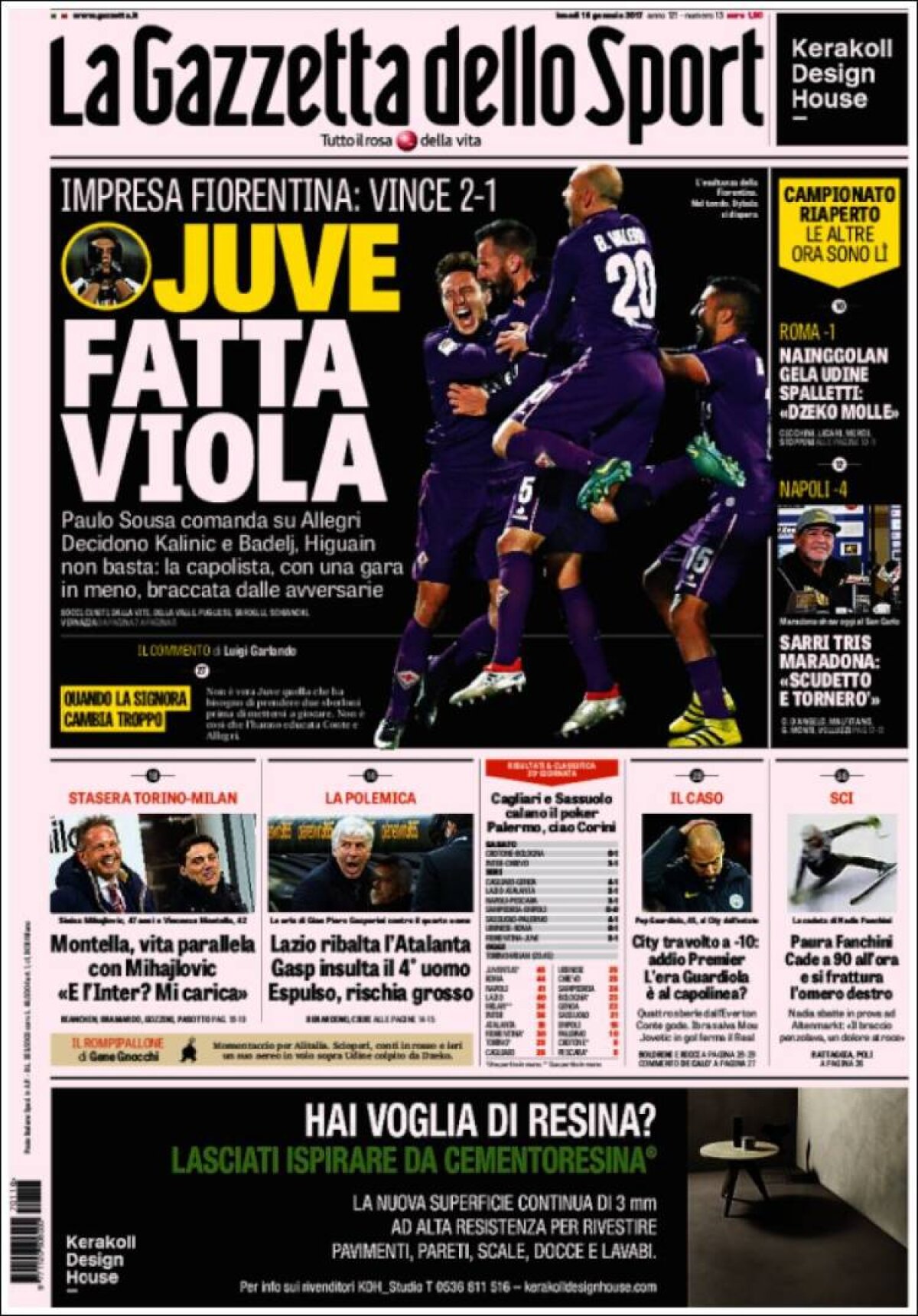 Ce scriu azi ziarele de sport din lume (16 ianuarie 2017)