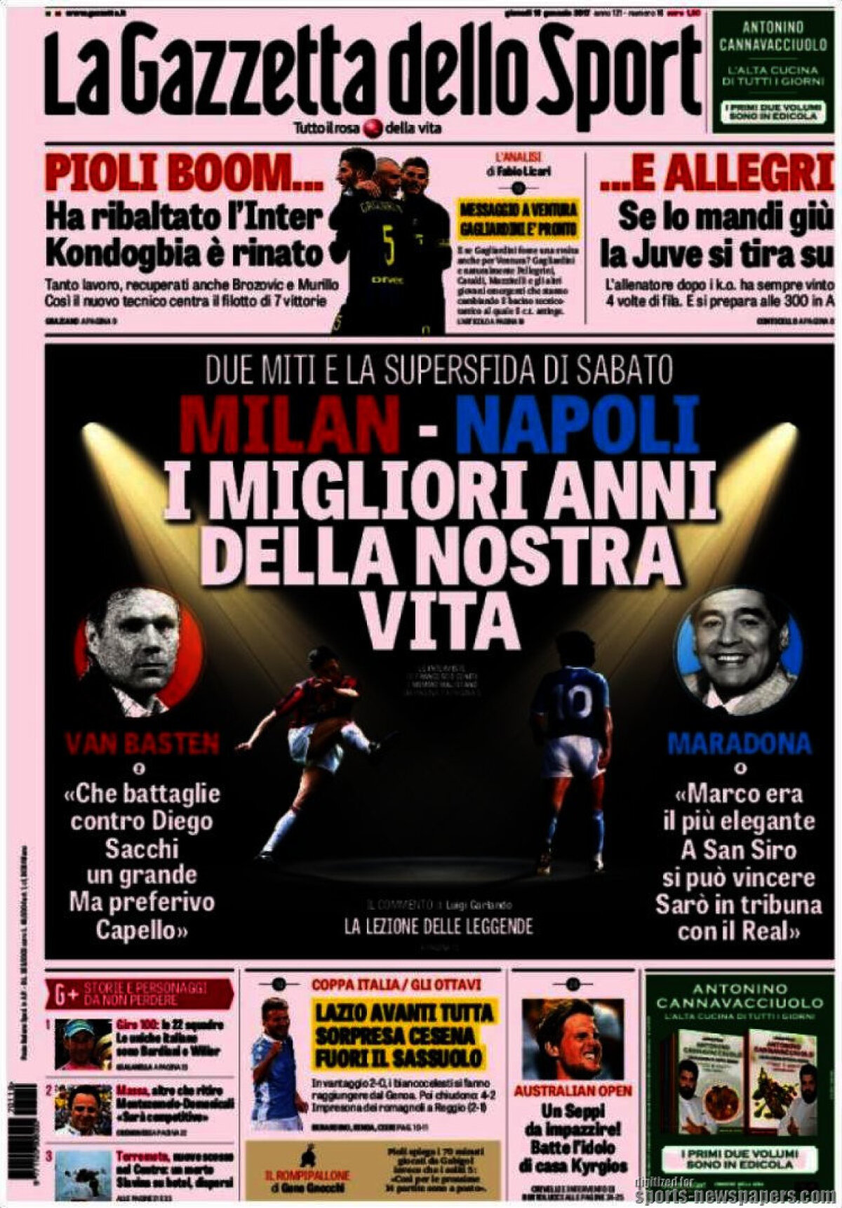 Ce scriu azi ziarele de sport din lume (19 ianuarie 2017)