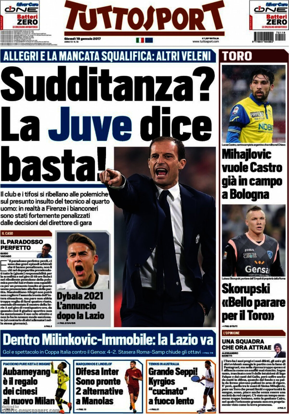 Ce scriu azi ziarele de sport din lume (19 ianuarie 2017)