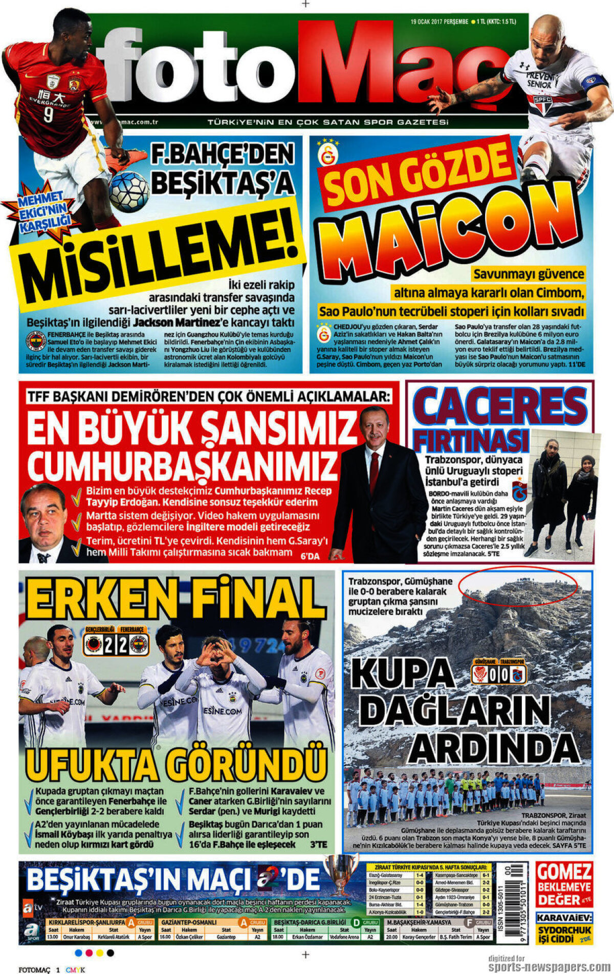 Ce scriu azi ziarele de sport din lume (19 ianuarie 2017)