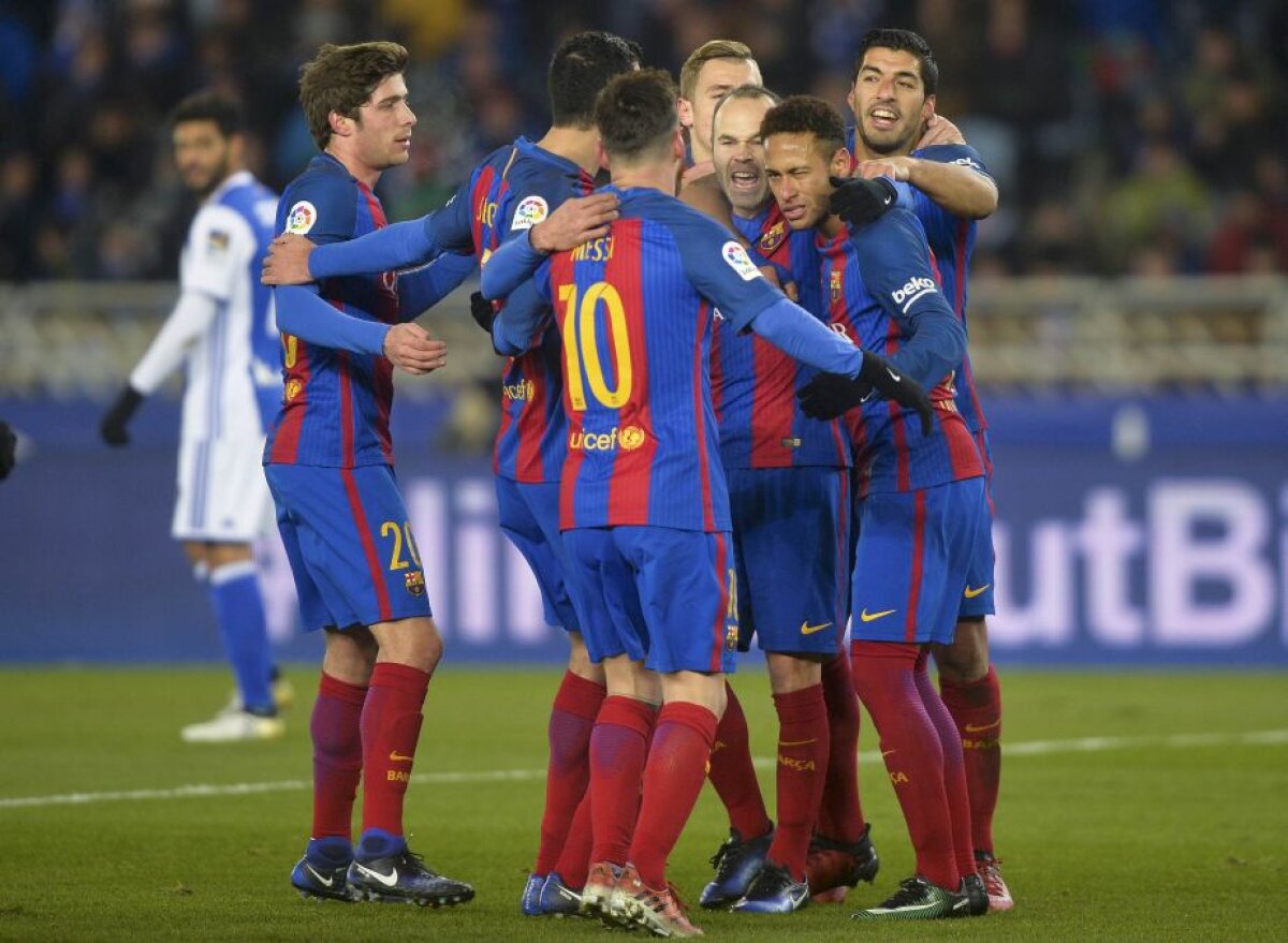 GALERIE FOTO și VIDEO Victorie după aproape 10 ani de așteptare! Barcelona a câștigat pe Anoeta, scor 1-0 » Doar Messi și Iniesta au prins și precedenta victorie