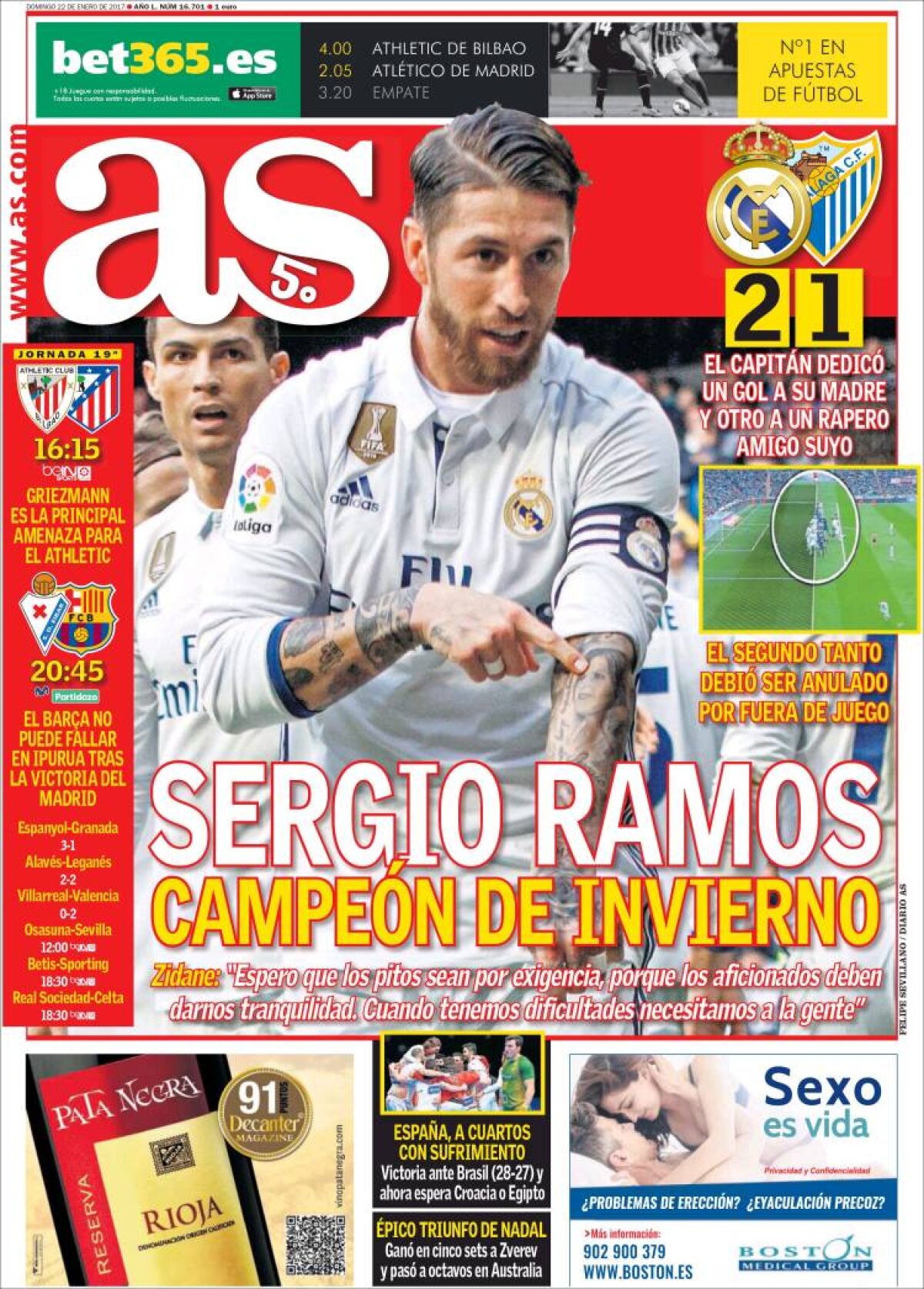 Ce scriu azi ziarele de sport din lume (22 ianuarie 2017)