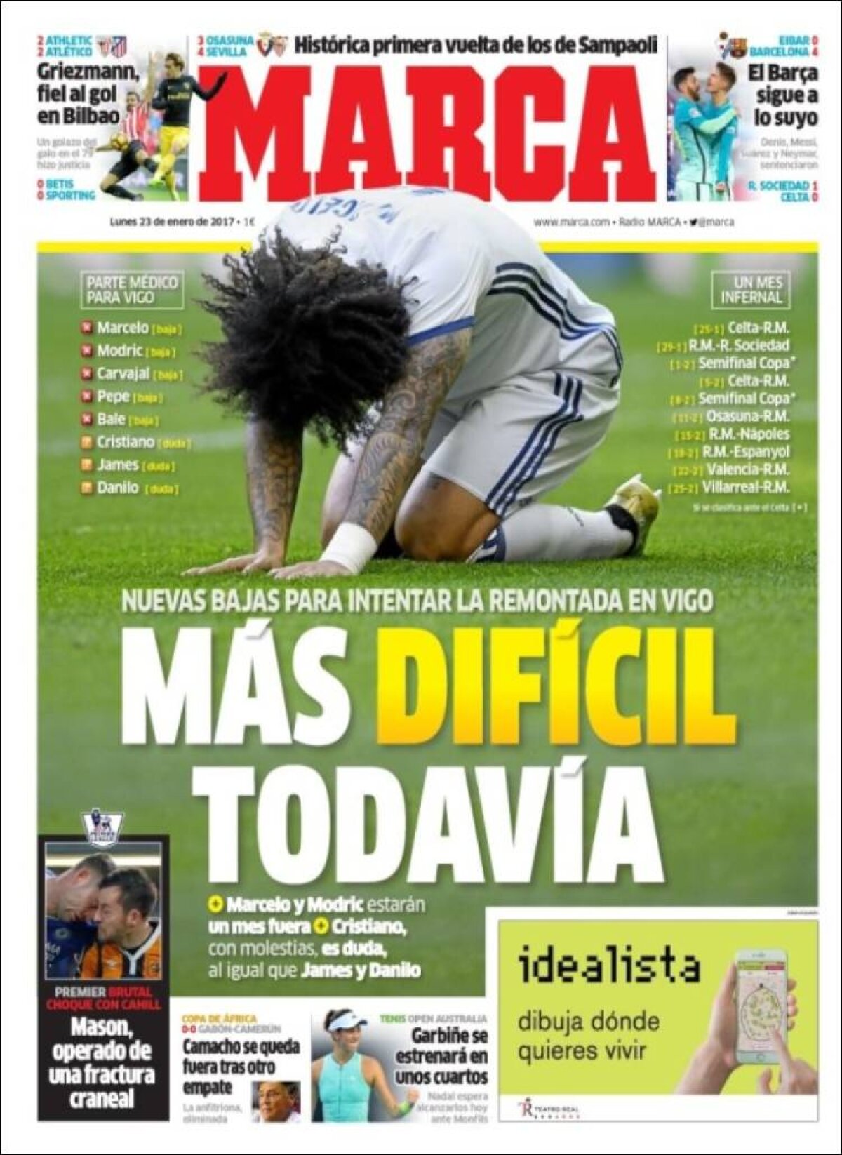 Ce scriu azi ziarele de sport din lume (23 ianuarie 2017)