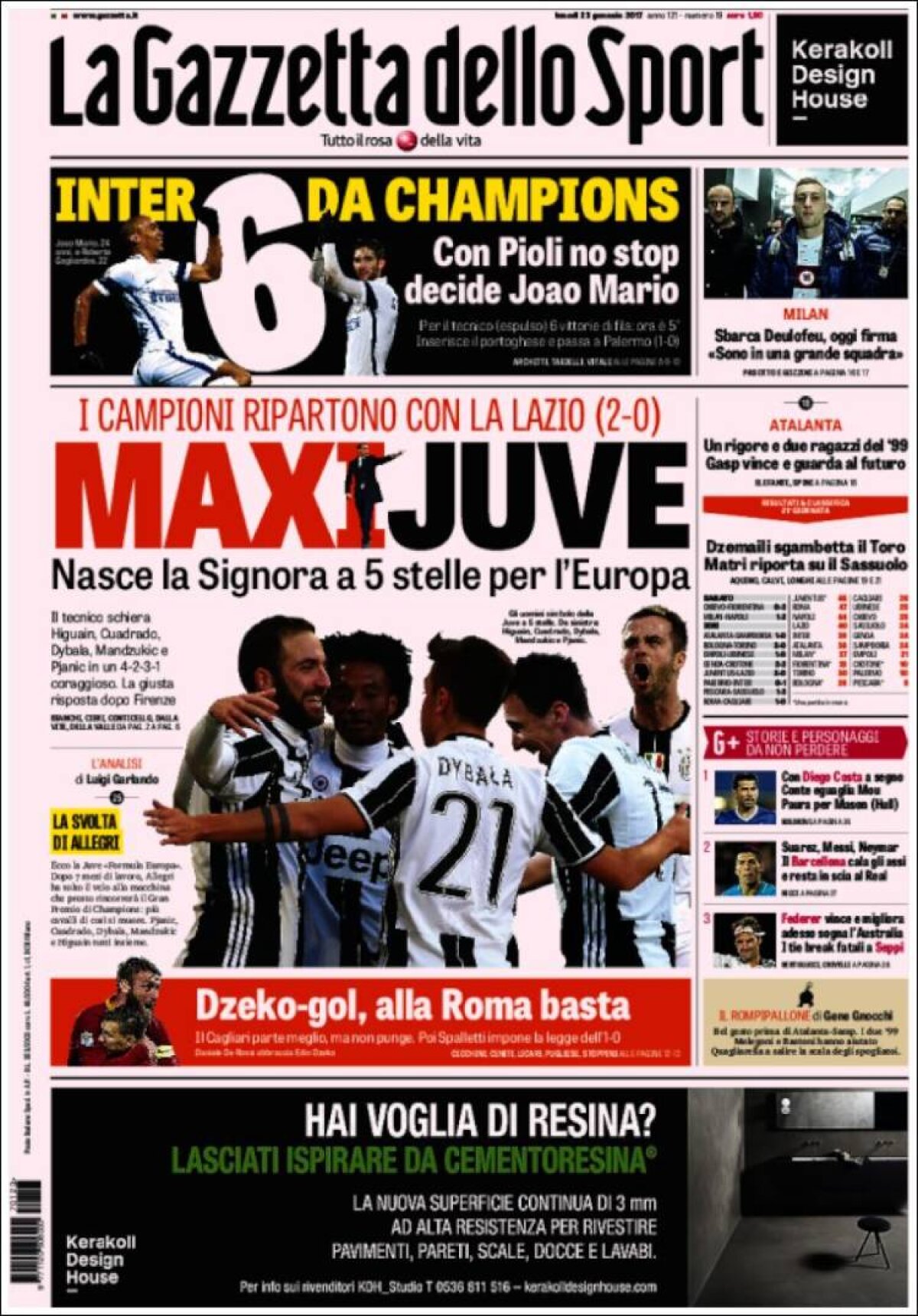 Ce scriu azi ziarele de sport din lume (23 ianuarie 2017)