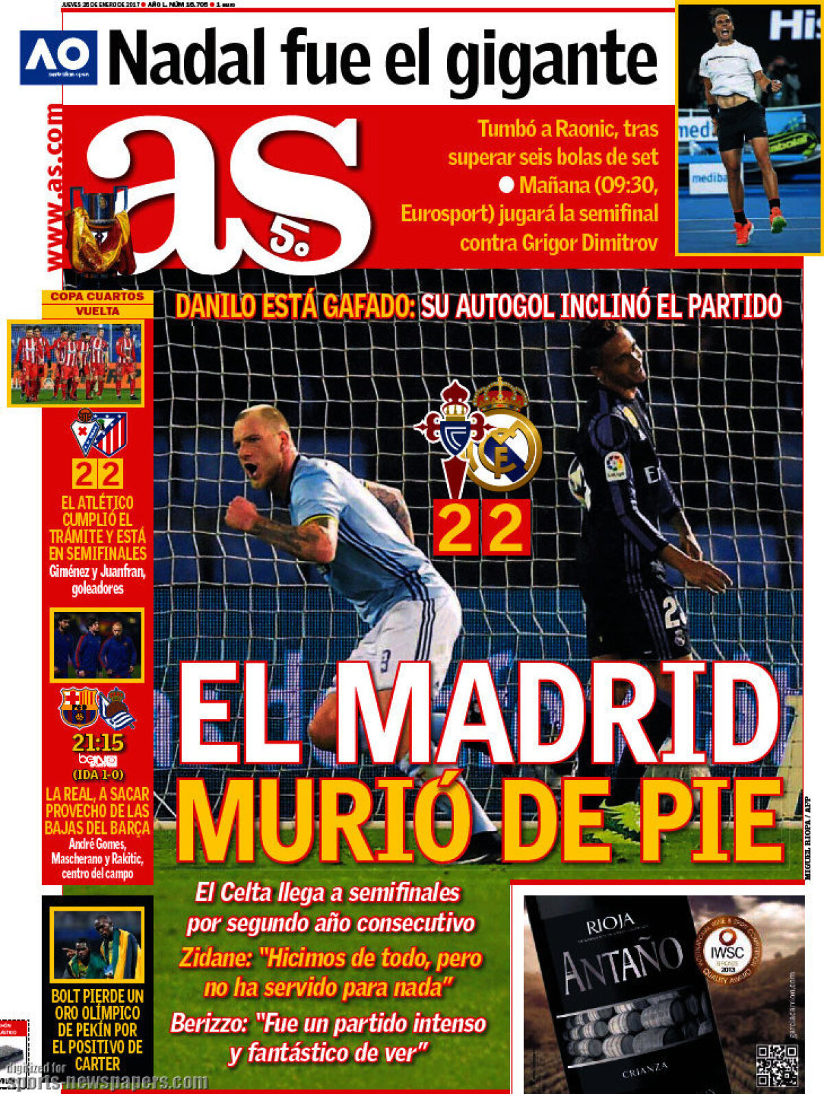 Ce scriu azi ziarele de sport din lume (26 ianuarie 2017)