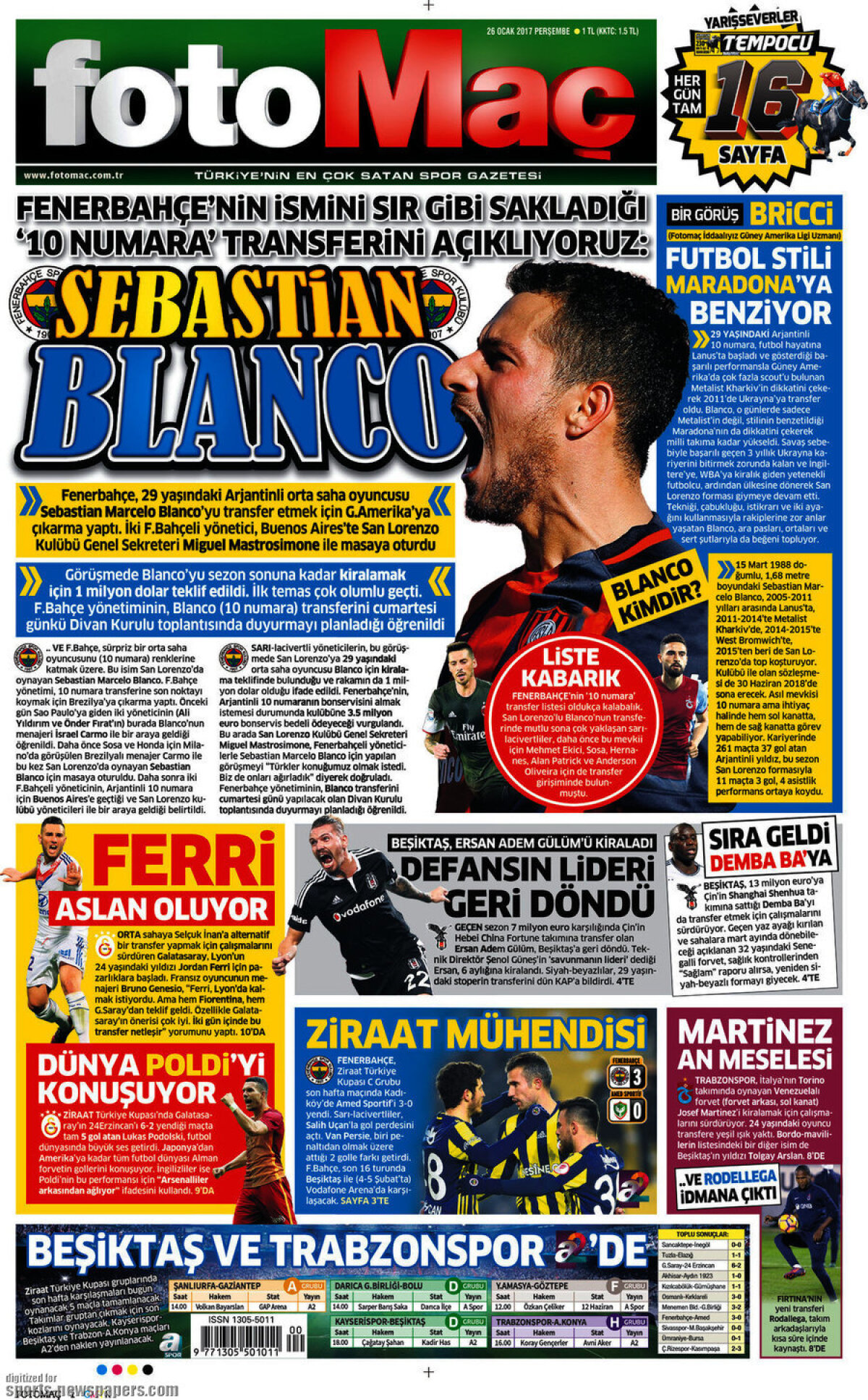 Ce scriu azi ziarele de sport din lume (26 ianuarie 2017)