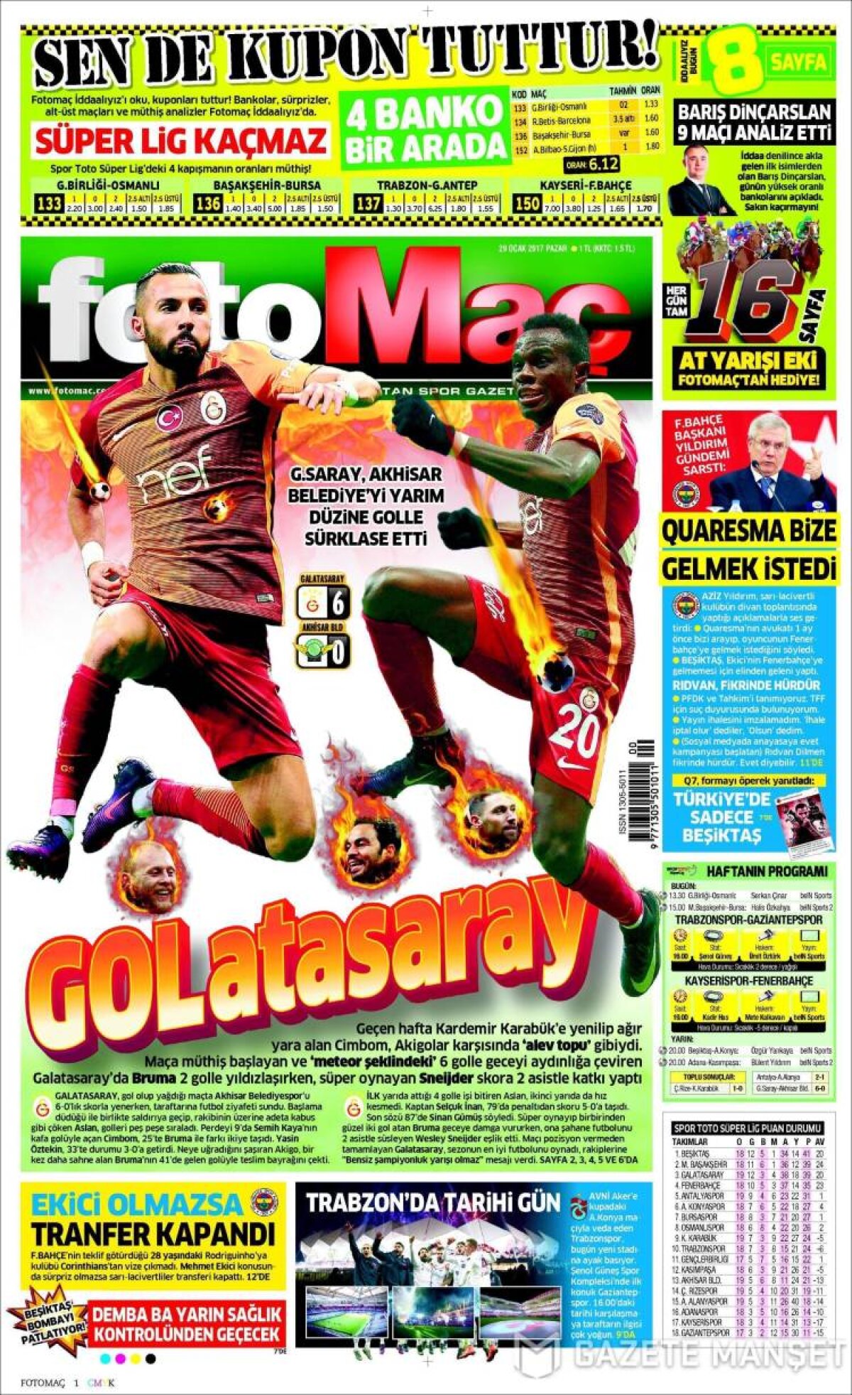 Ce scriu azi ziarele de sport din lume (29 ianuarie 2017)