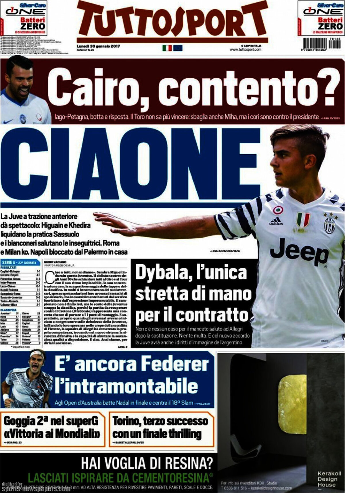 Ce scriu azi ziarele de sport din lume (30 ianuarie 2017)