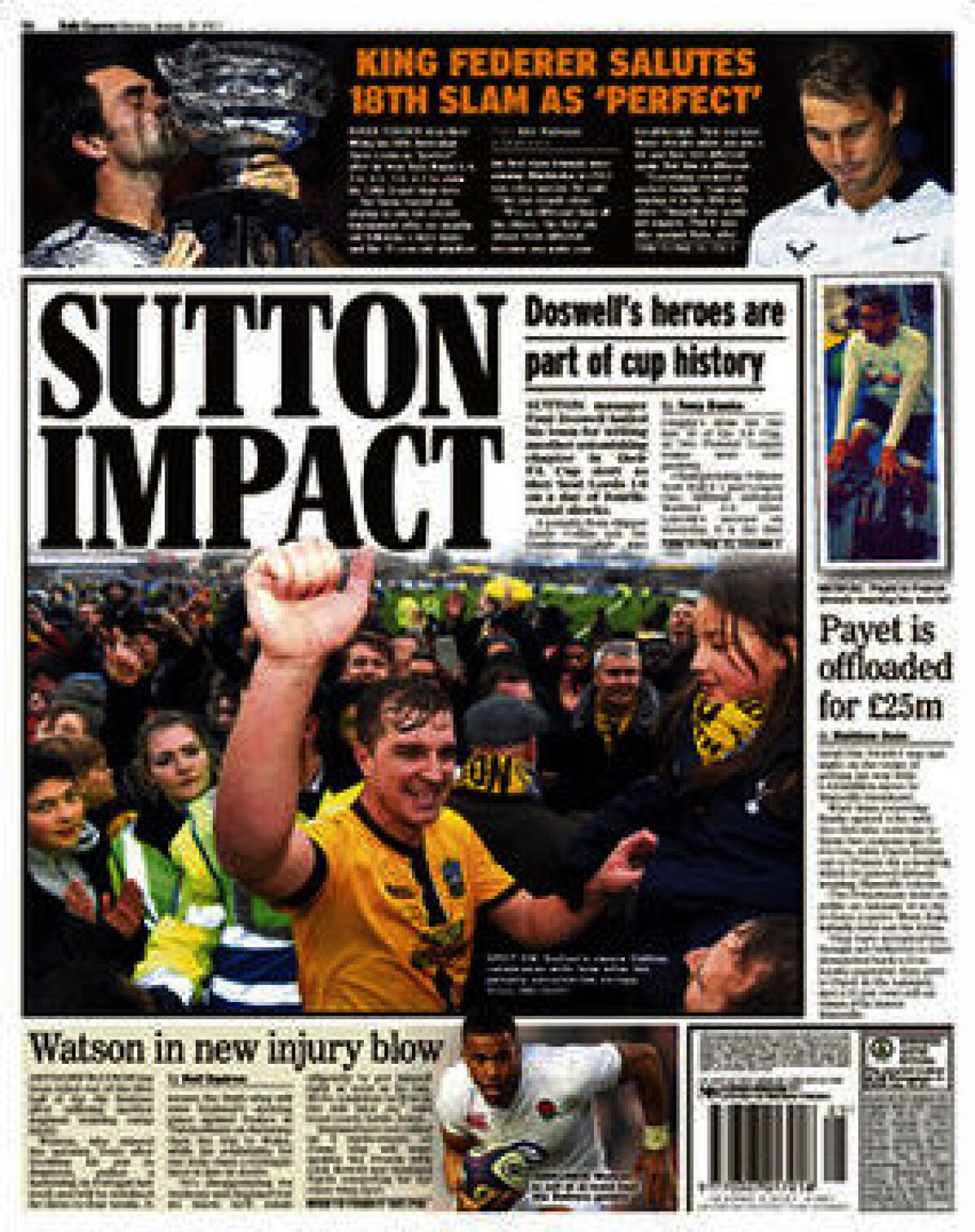 Ce scriu azi ziarele de sport din lume (30 ianuarie 2017)