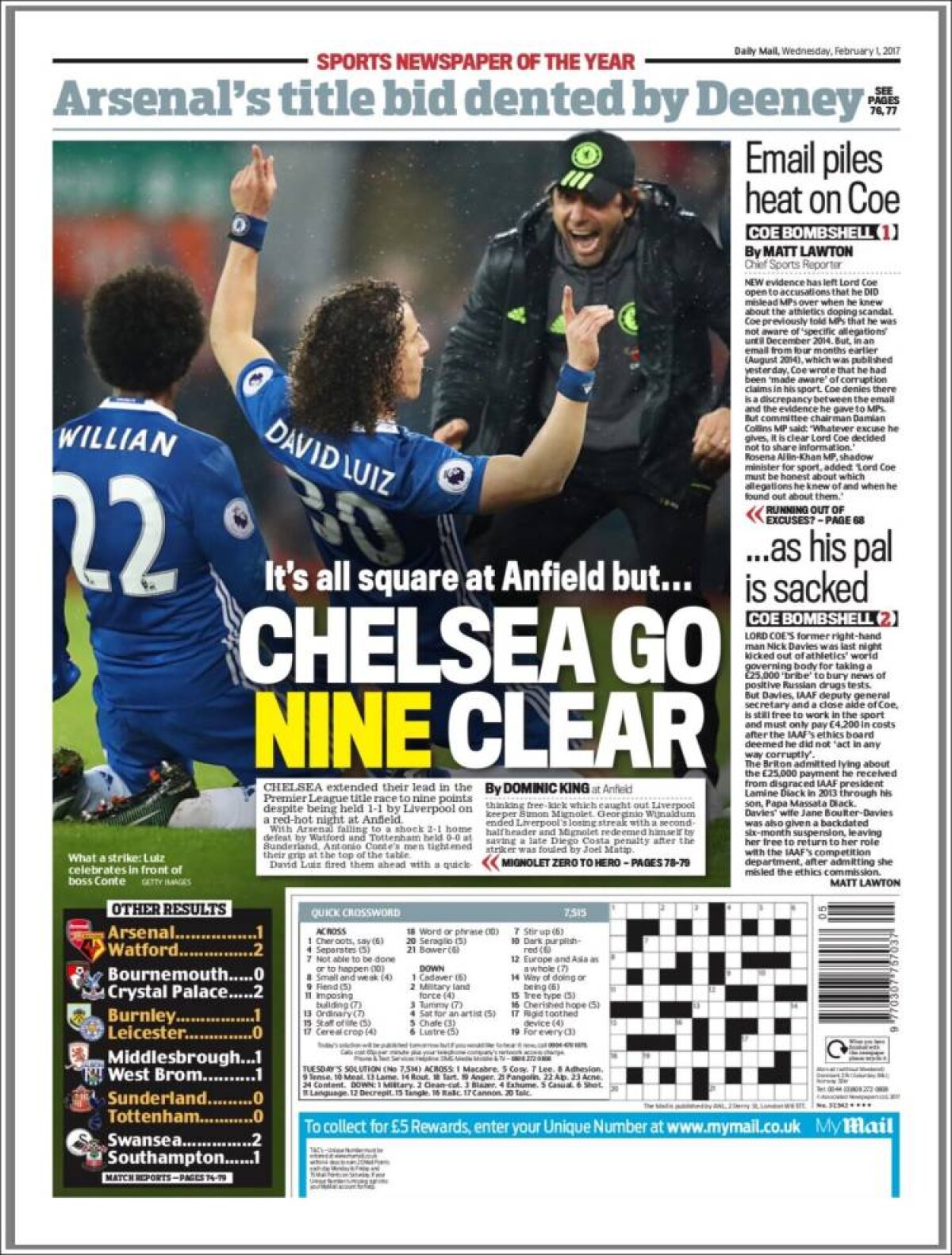 Ce scriu azi ziarele de sport din lume (1 februarie 2017)