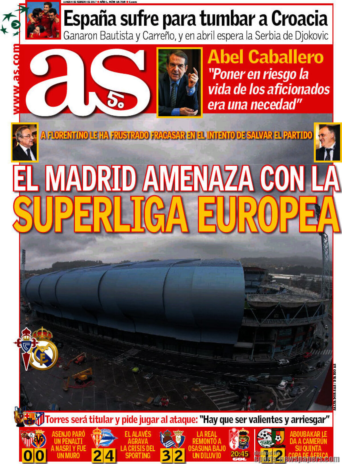 Ce scriu azi ziarele de sport din lume (6 februarie 2017)