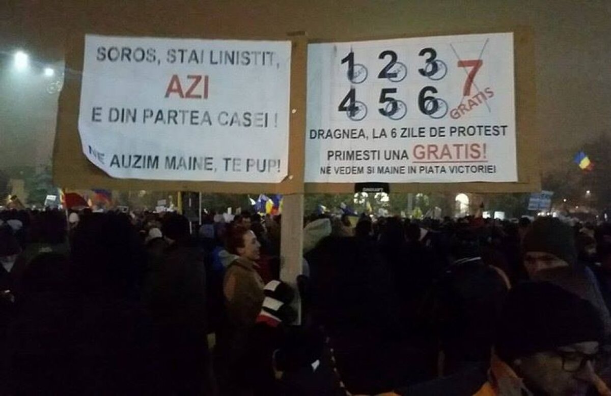 FOTO A șaptea zi de proteste » Oamenii ies în continuare în stadă împotriva guvernului Grindeanu! Contramanifestație la Cotroceni