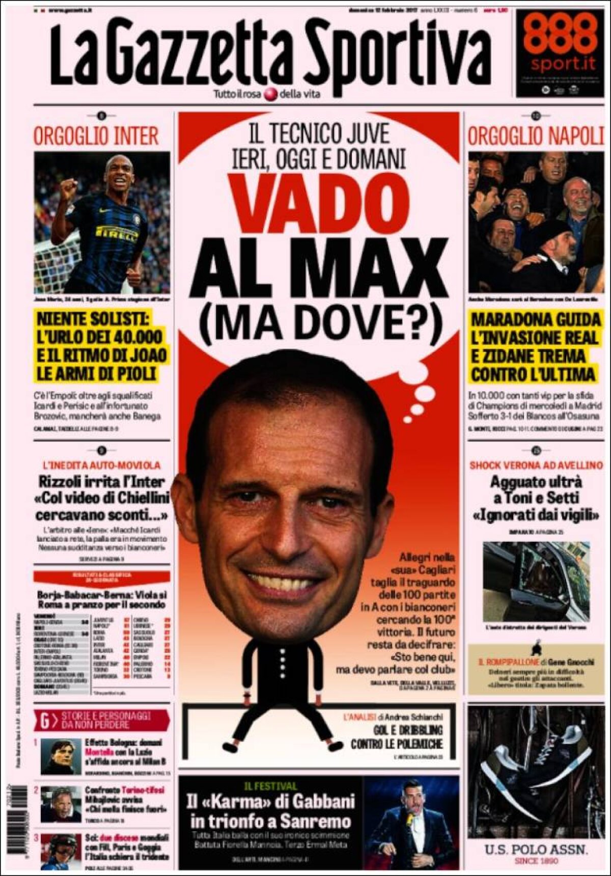 Ce scriu azi ziarele de sport din lume (12 februarie 2017)