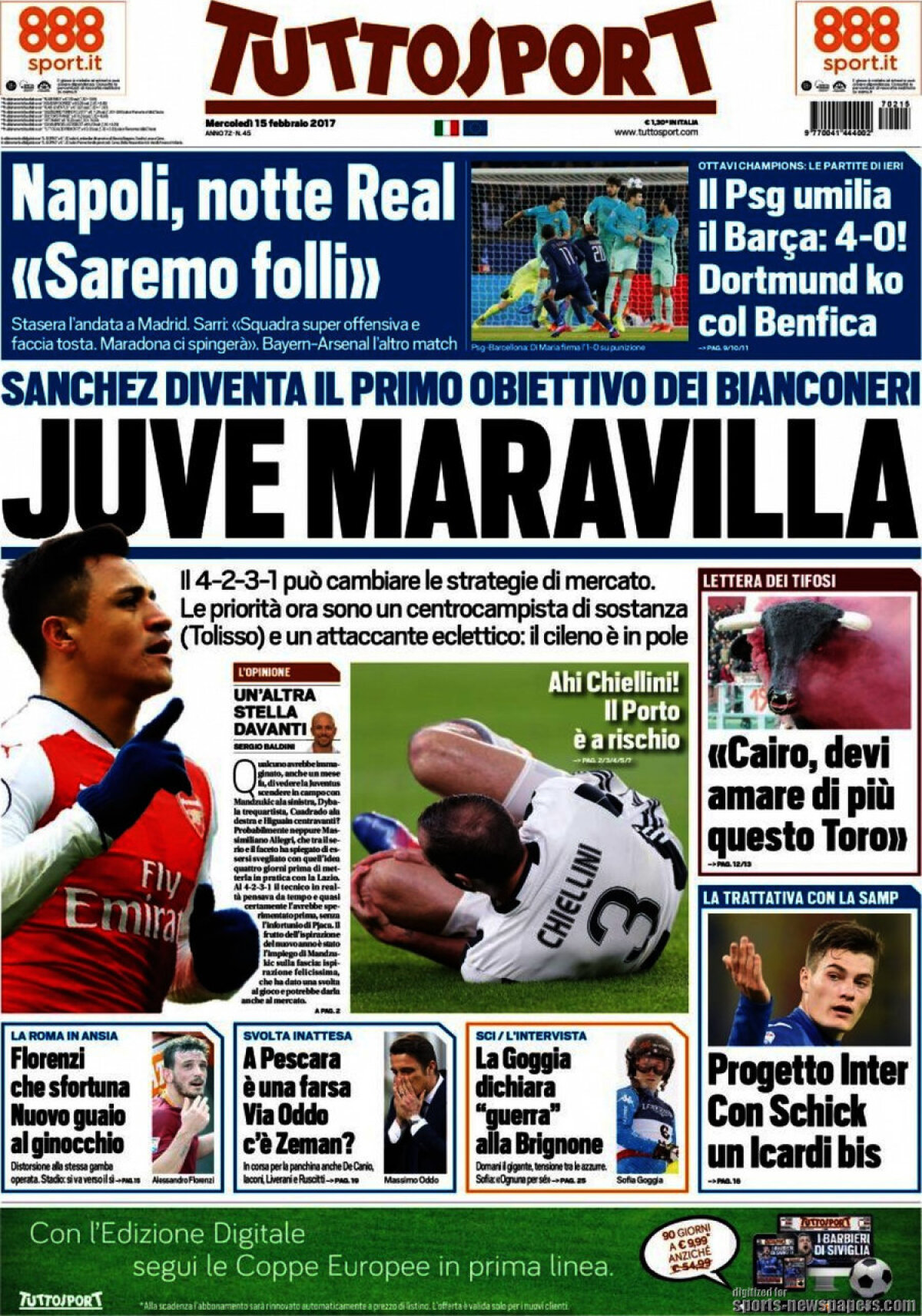 Ce scriu azi ziarele de sport din lume (15 februarie 2017)