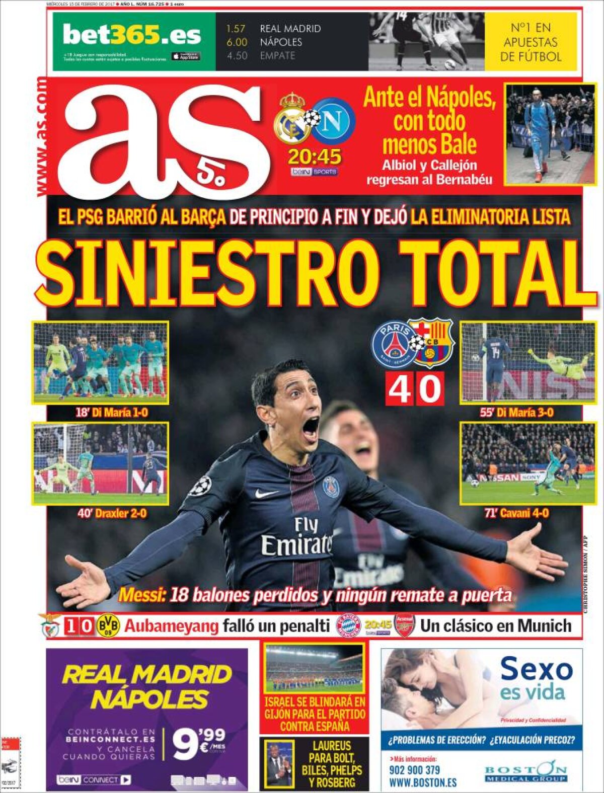 Ce scriu azi ziarele de sport din lume (15 februarie 2017)