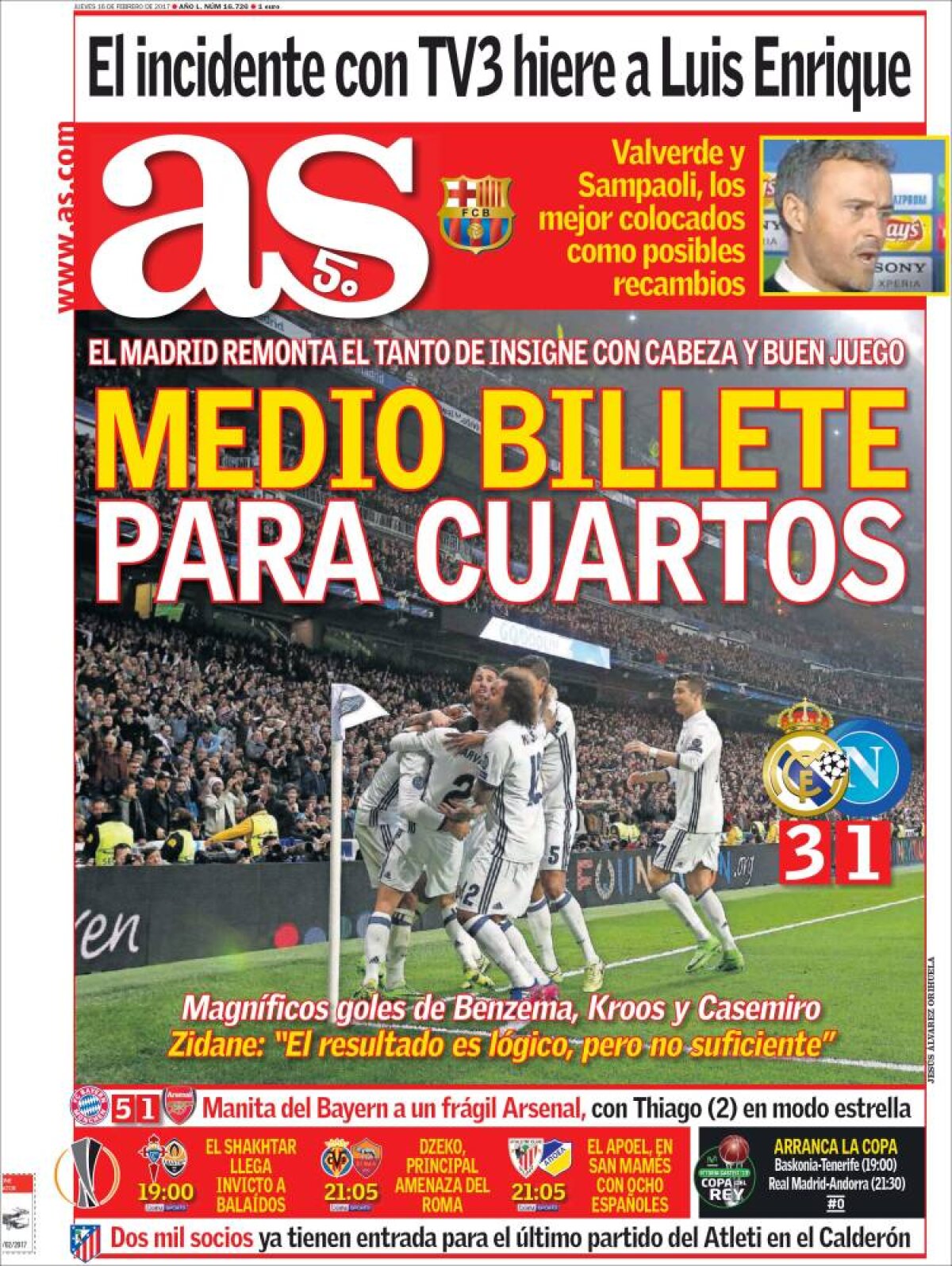 Ce scriu azi ziarele de sport din lume (16 februarie 2017)