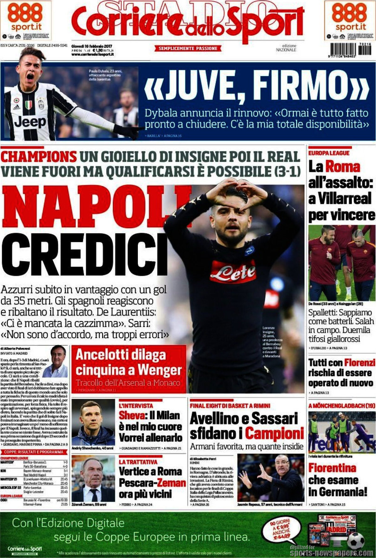 Ce scriu azi ziarele de sport din lume (16 februarie 2017)