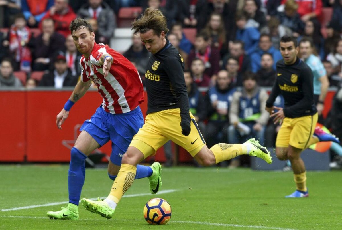FOTO + VIDEO Show la meciul Gijon - Atletico » Gameiro a făcut hattrick în 5 minute! Un fost jucător de la CFR a jucat 76 de minute