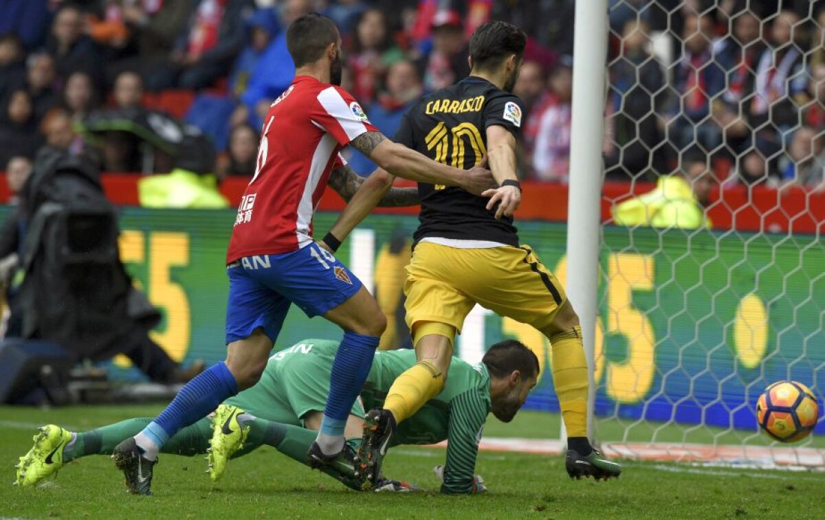 FOTO + VIDEO Show la meciul Gijon - Atletico » Gameiro a făcut hattrick în 5 minute! Un fost jucător de la CFR a jucat 76 de minute